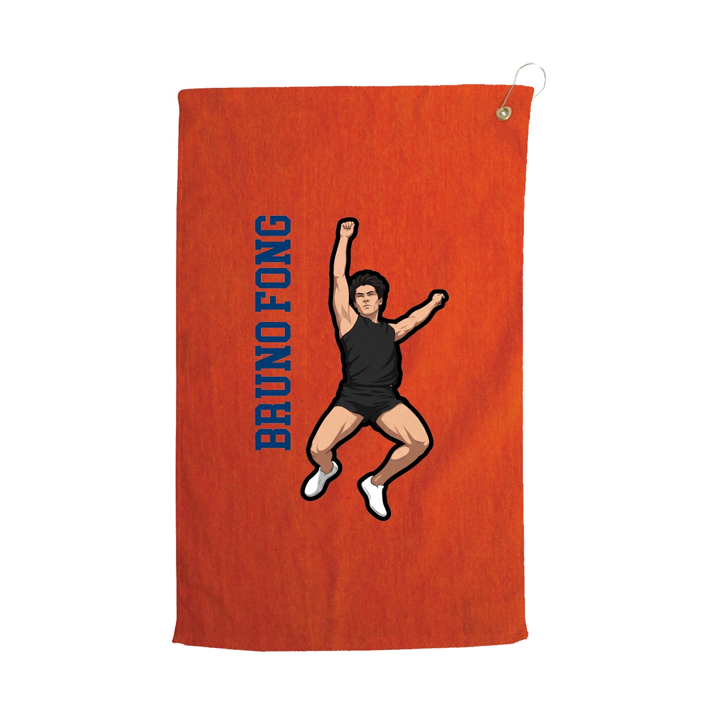 Golf Towel — Name Vertical in Orange