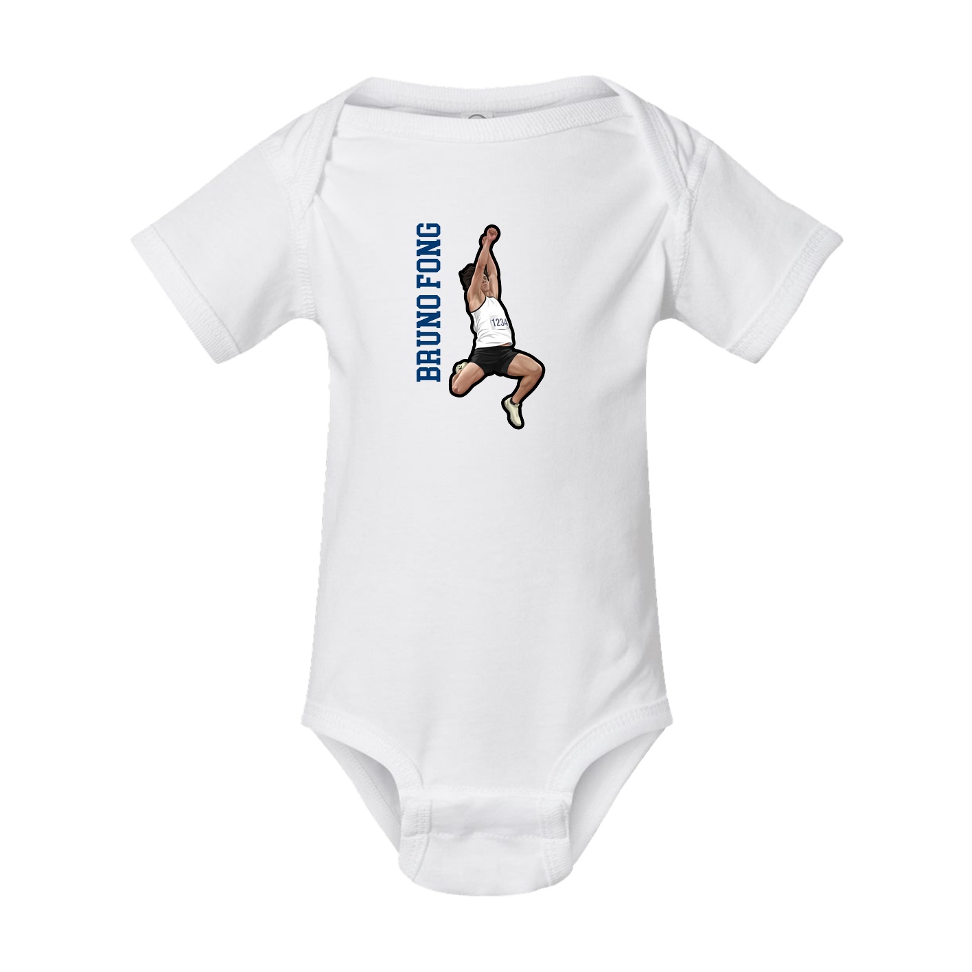Baby Onesie — Name Vertical in White