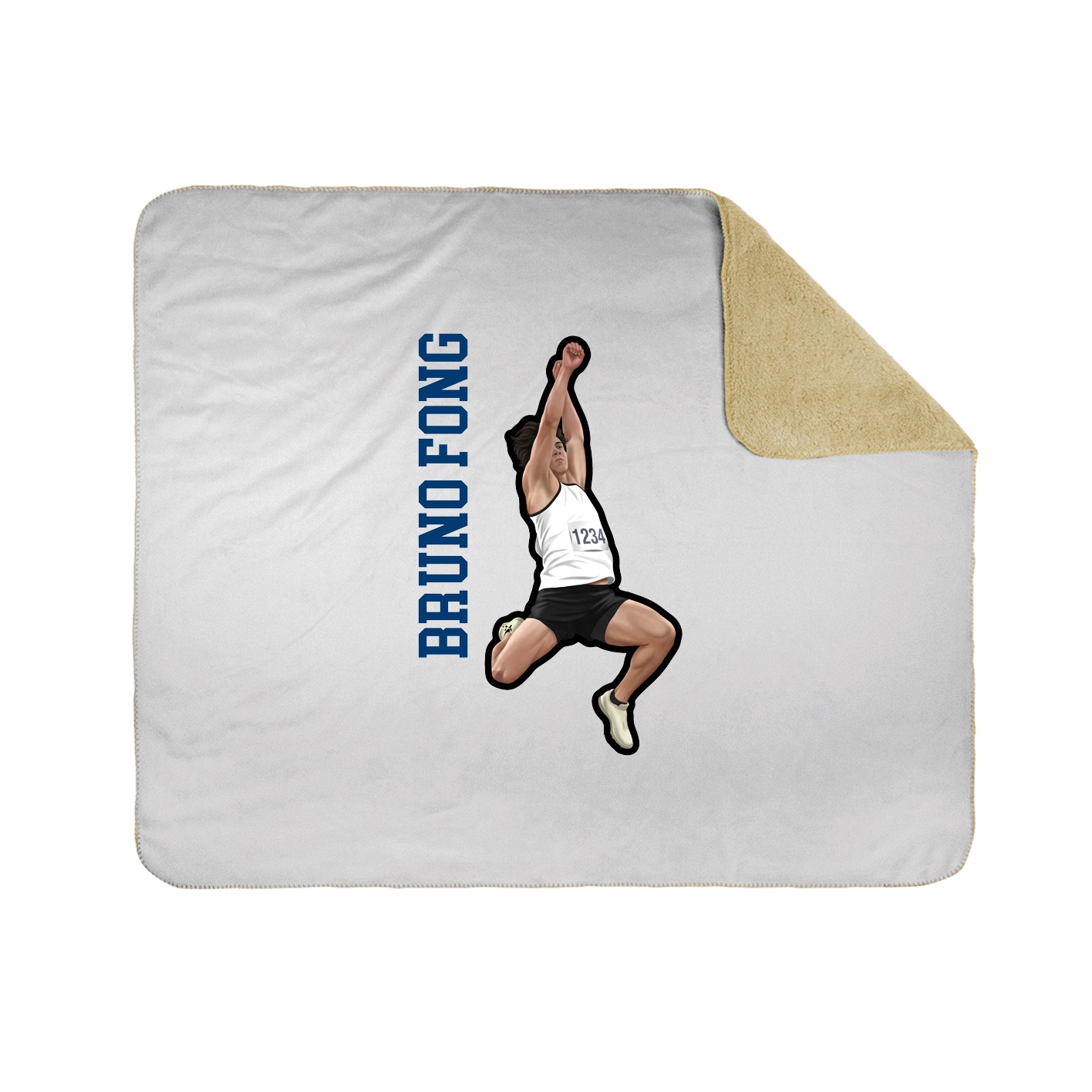 Throw Blanket — Name Vertical in White