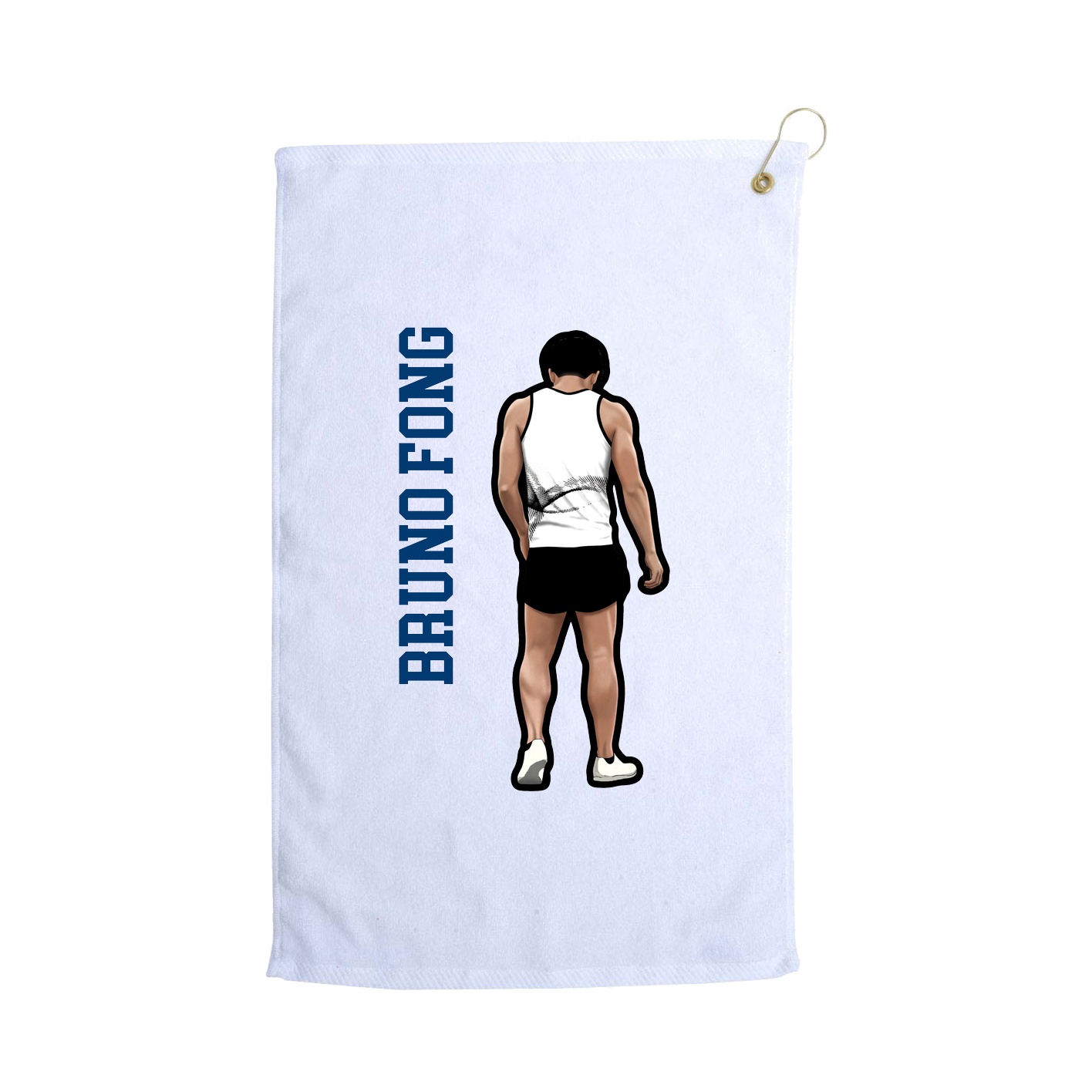 Golf Towel — Name Vertical in White