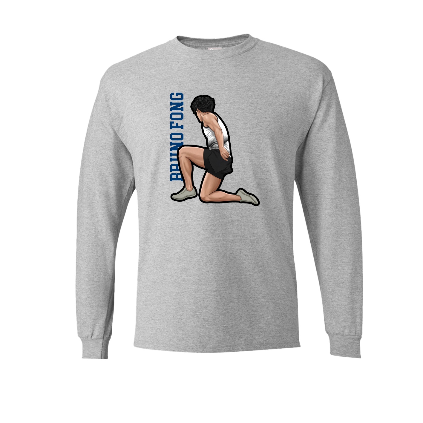 Long Sleeve Tee — Name Vertical in Grey