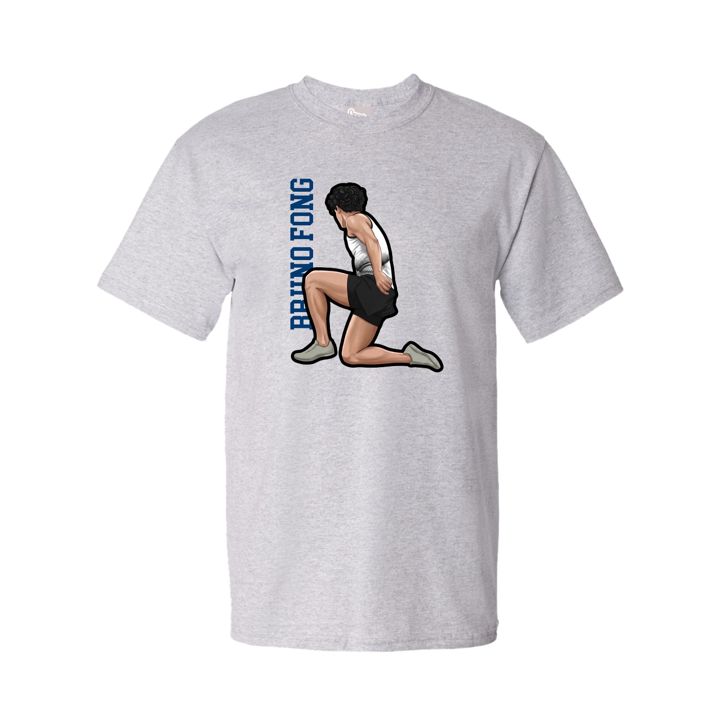 Youth Tee — Name Vertical in Grey