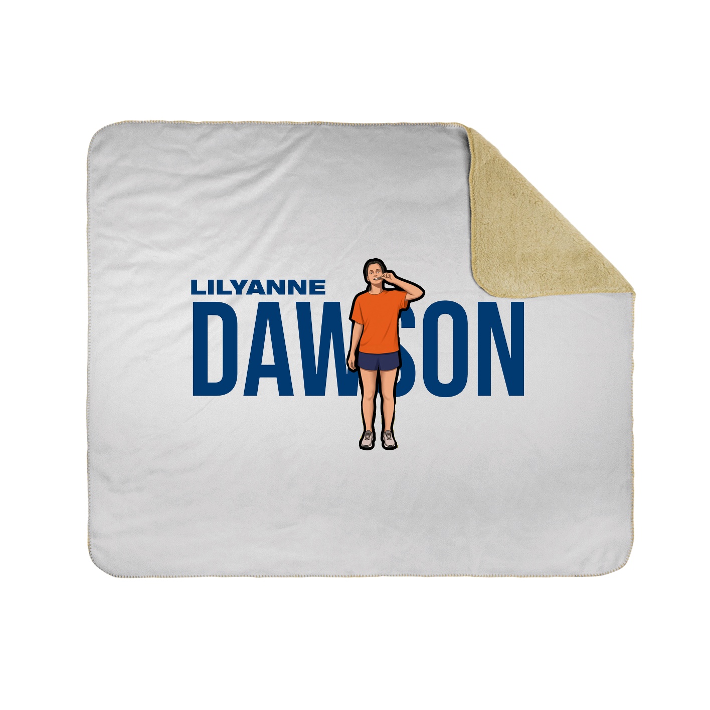 Throw Blanket — Player Name in White