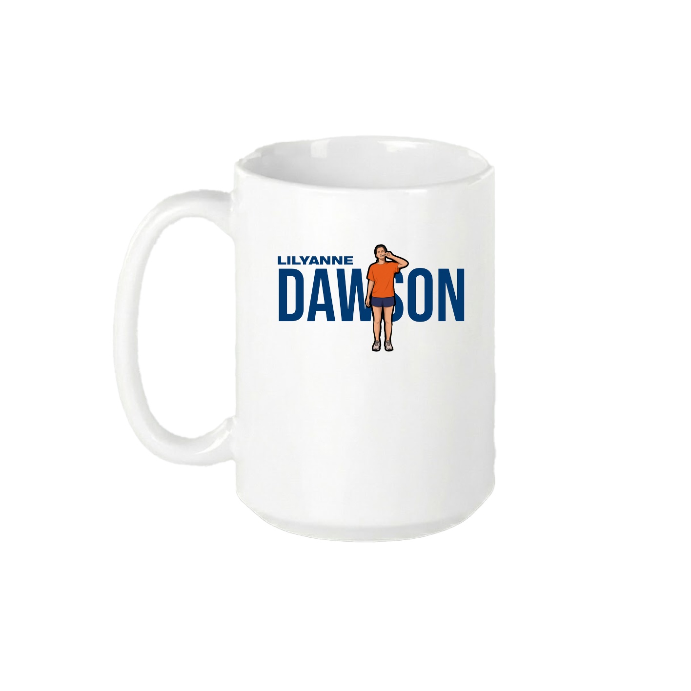 15oz Coffee Mug — Player Name in White