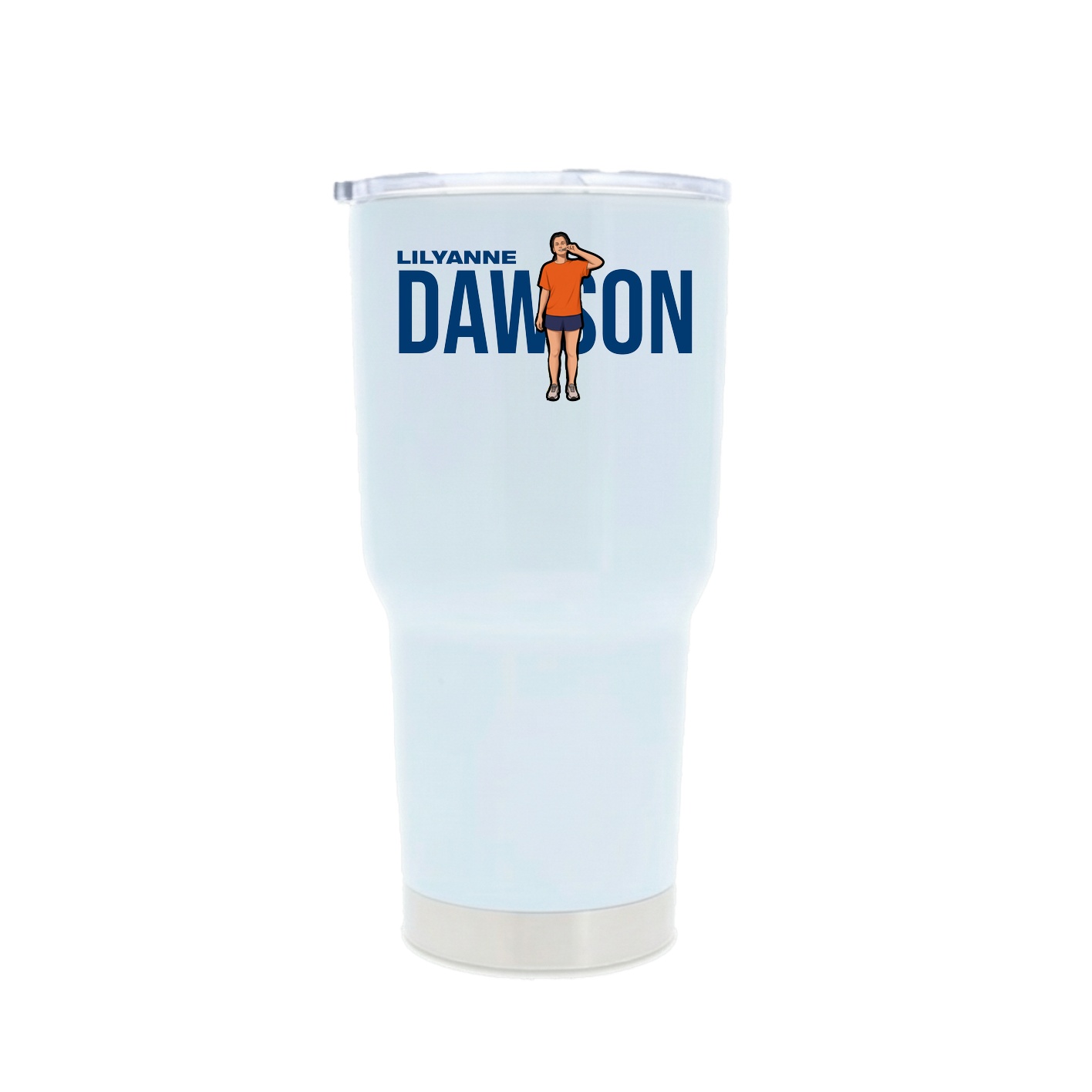 30oz Stainless Steel Tumbler — Player Name in White