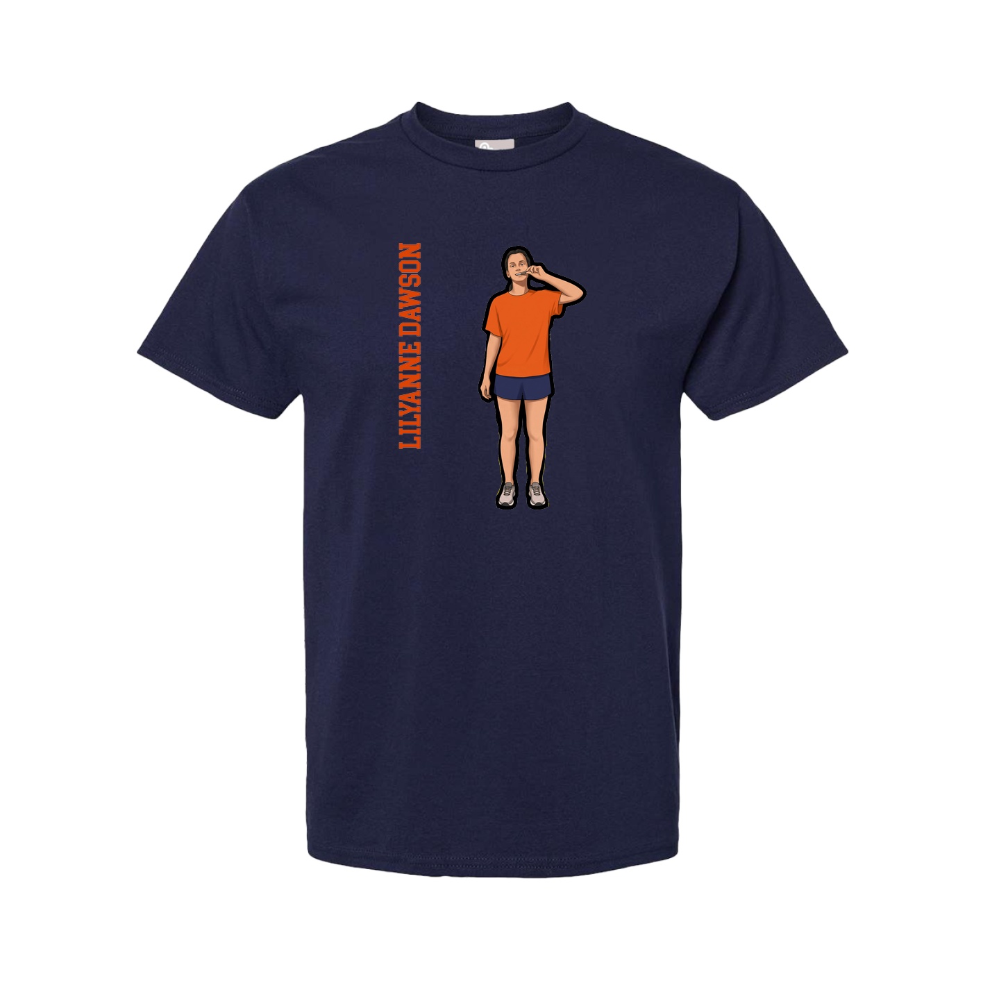Tee — Name Vertical in Navy