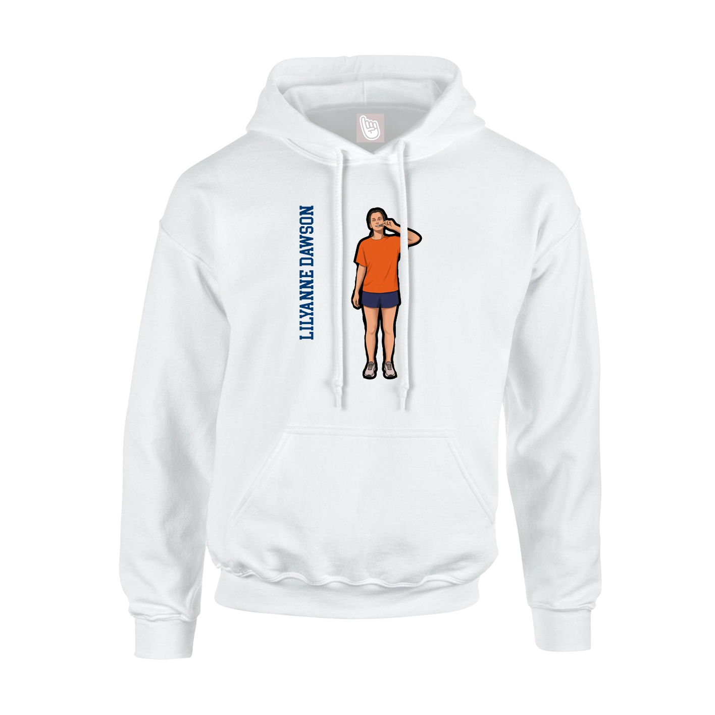 Hoodie — Name Vertical in White