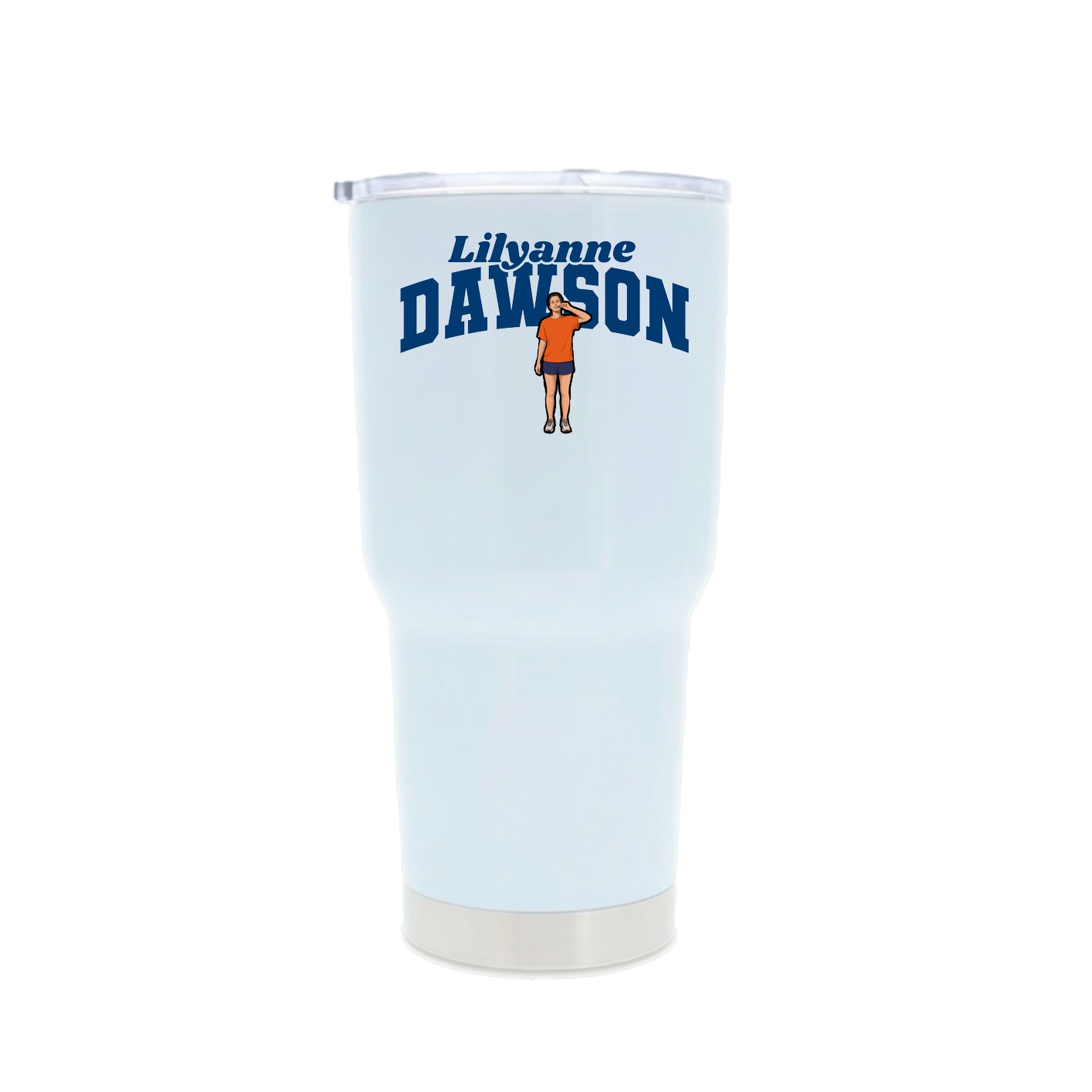 30oz Stainless Steel Tumbler — Signature Arch in White