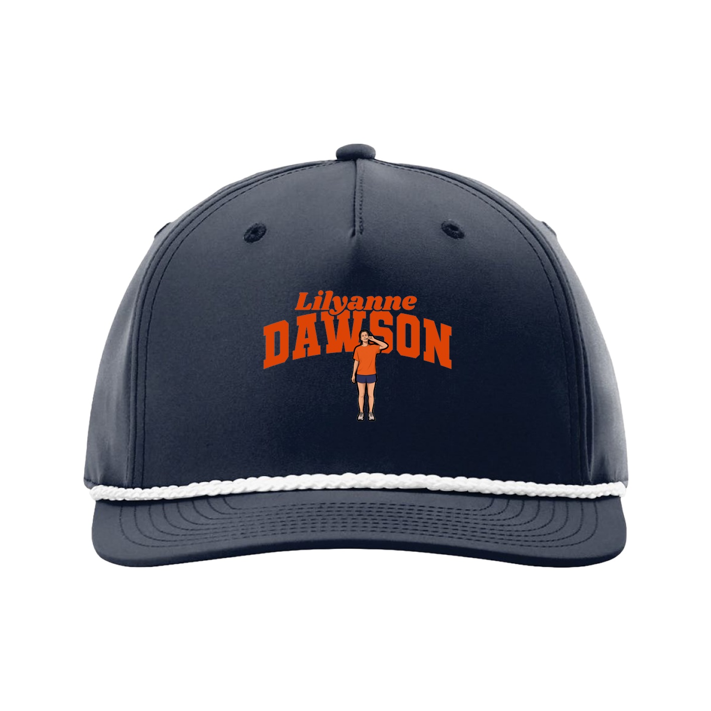 Five-Panel Classic Rope Cap — Signature Arch in Navy