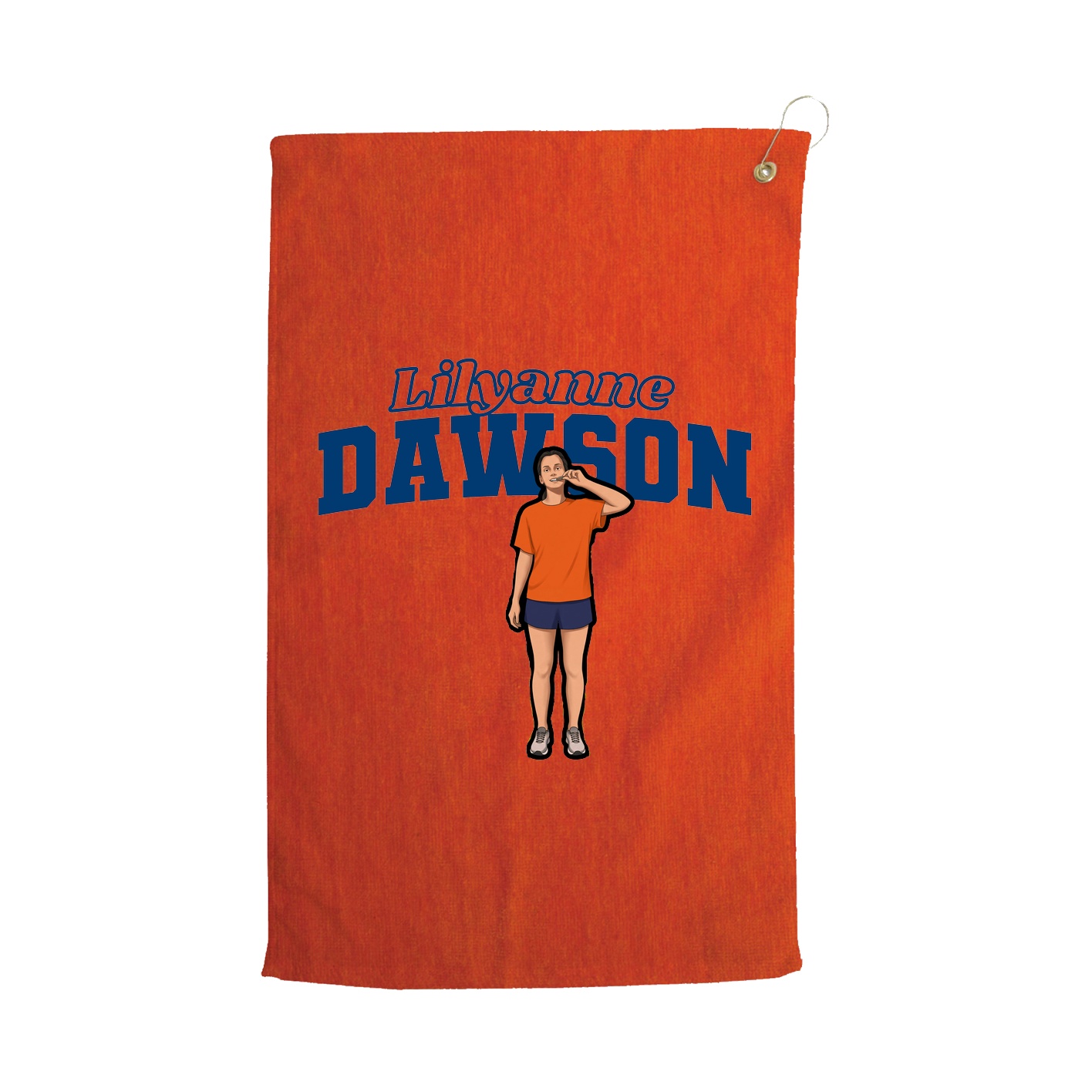 Golf Towel — Name Arch in Orange