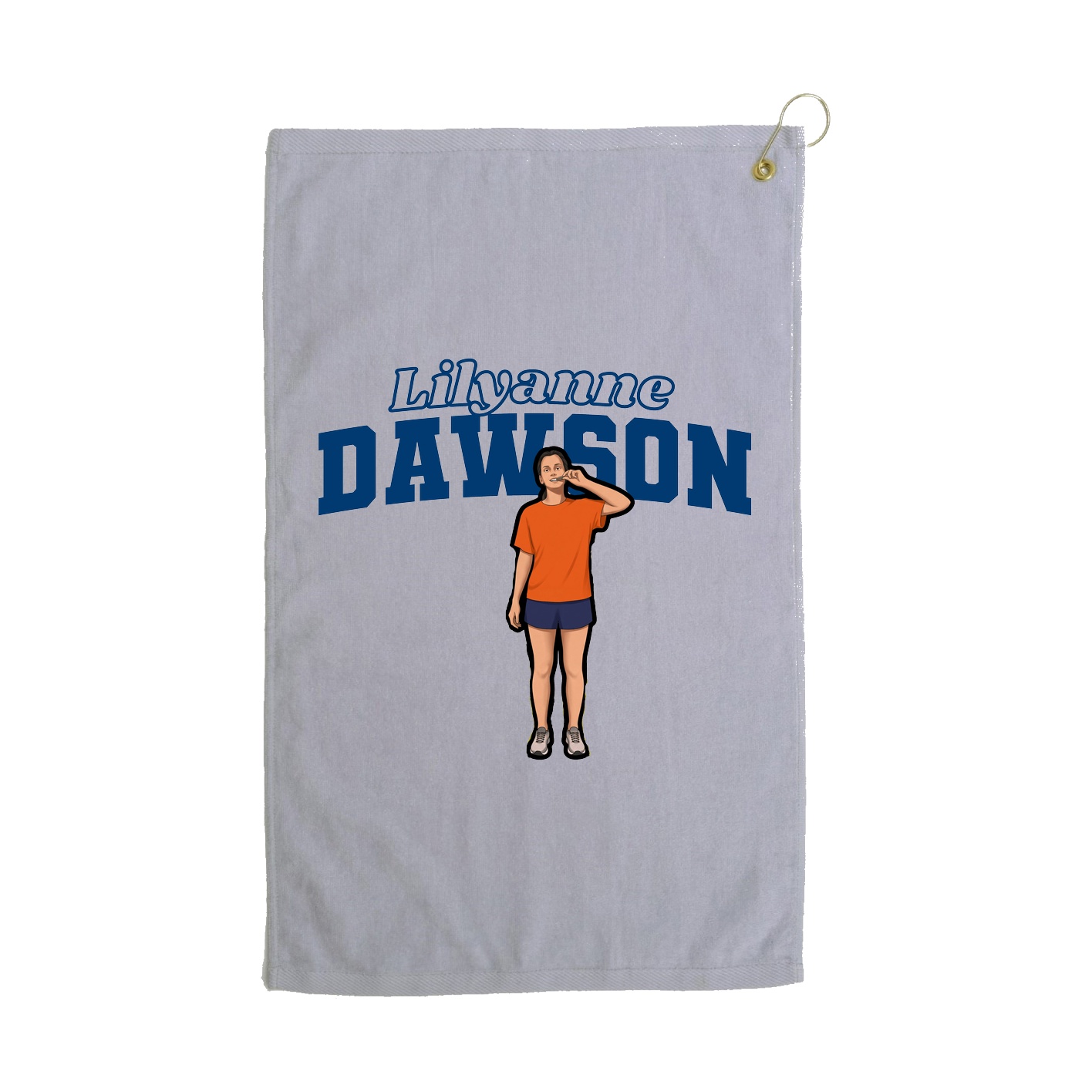 Golf Towel — Name Arch in Grey
