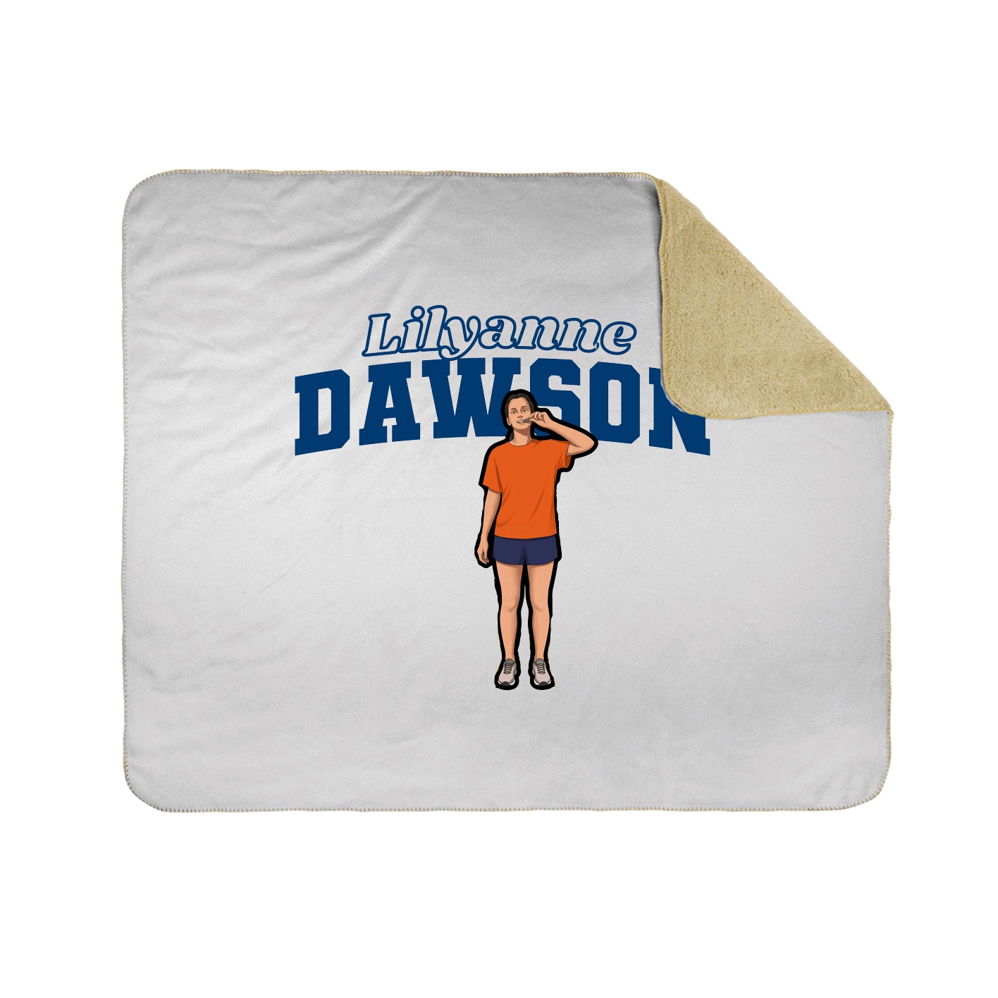 Throw Blanket — Name Arch in White