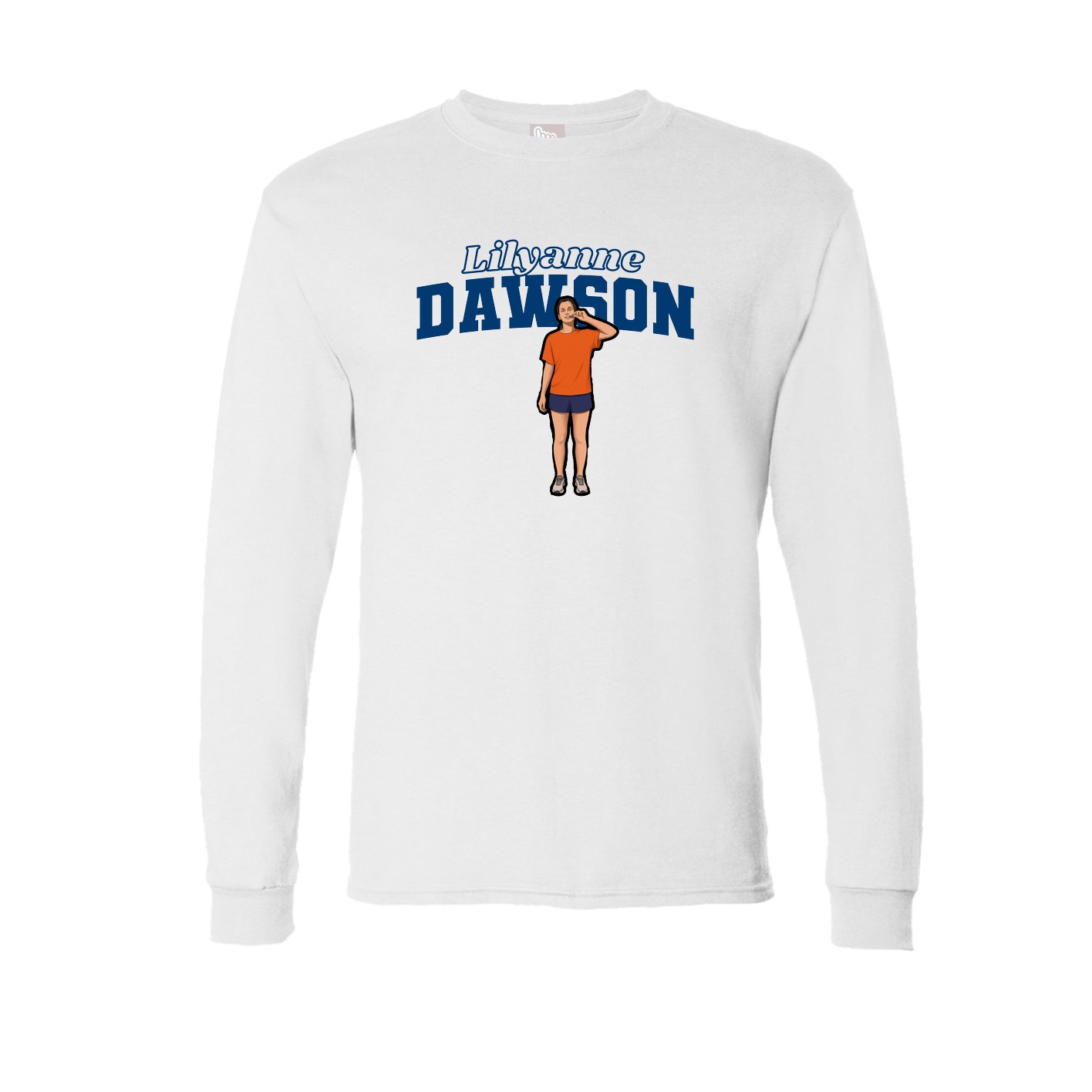 Long Sleeve Tee — Name Arch in White