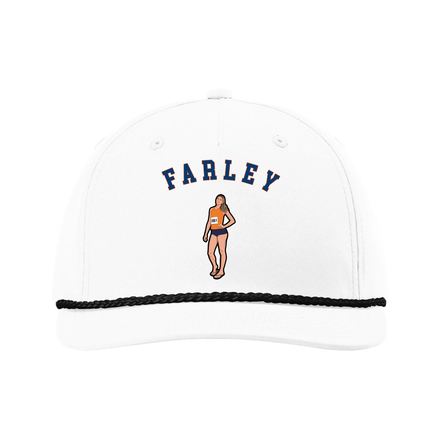 Five-Panel Classic Rope Cap — Shirsey Arch in White