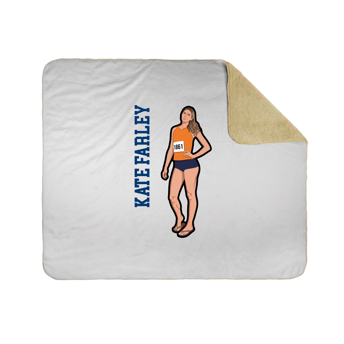 Throw Blanket — Name Vertical in White