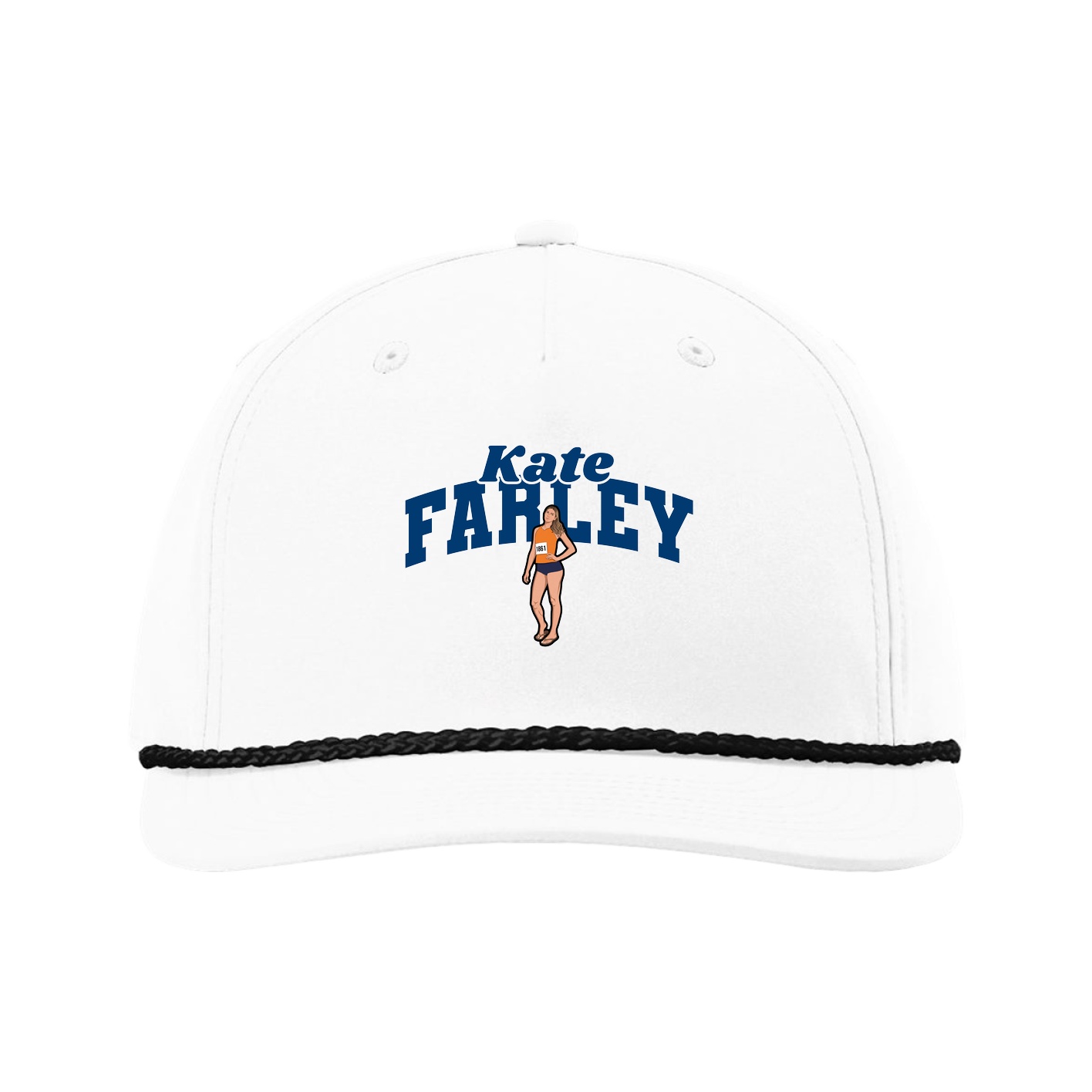 Five-Panel Classic Rope Cap — Signature Arch in White