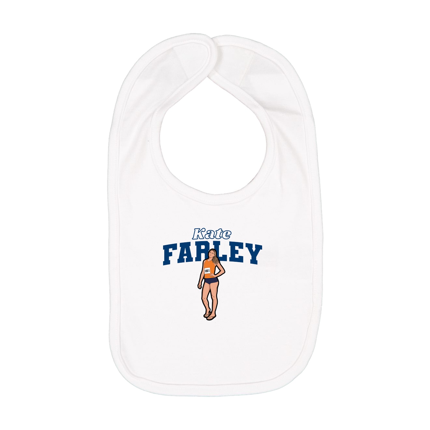 Infant Bib — Name Arch in White