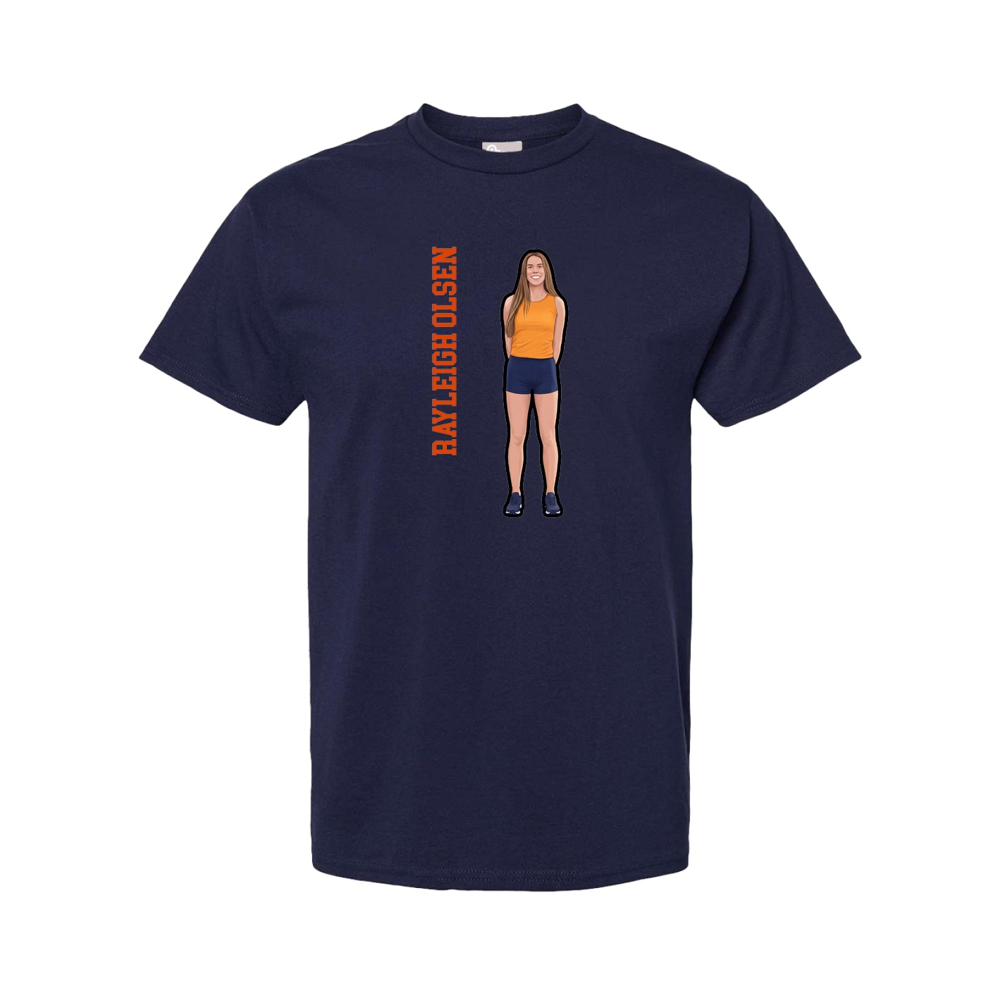 Tee — Name Vertical in Navy