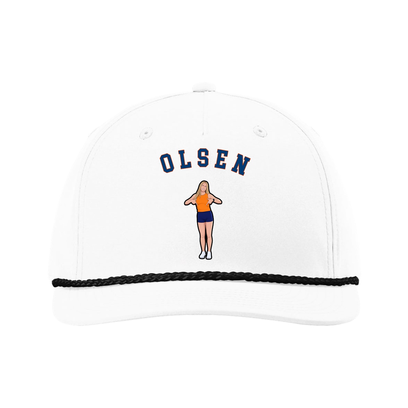 Five-Panel Classic Rope Cap — Shirsey Arch in White