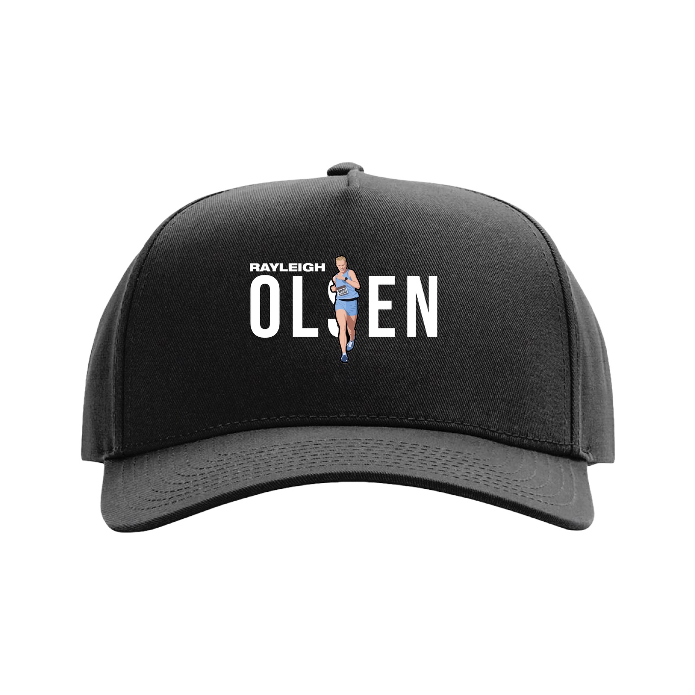 Full Fabric Five-Panel Champ Cap — Player Name in Black