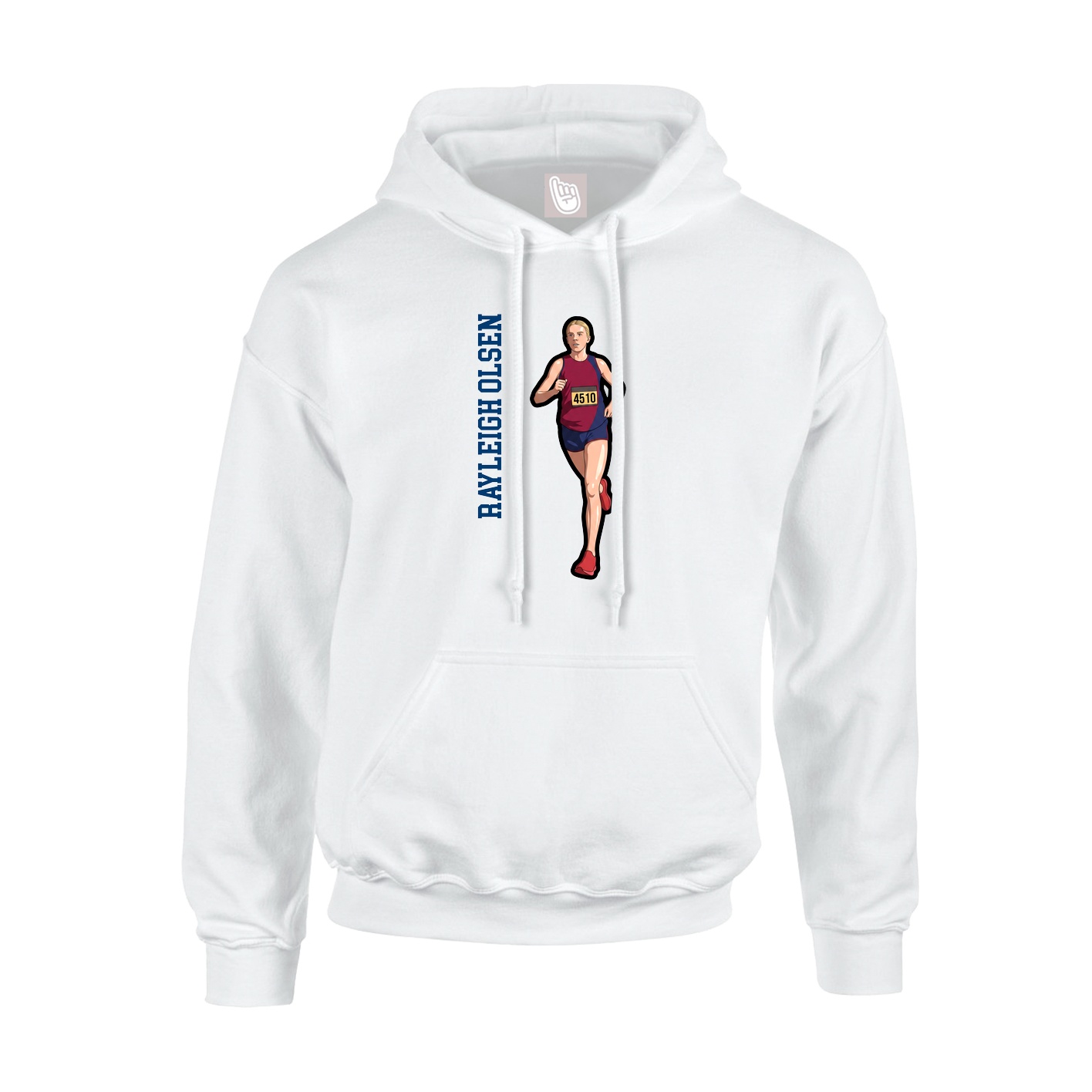 Youth Hoodie — Name Vertical in White