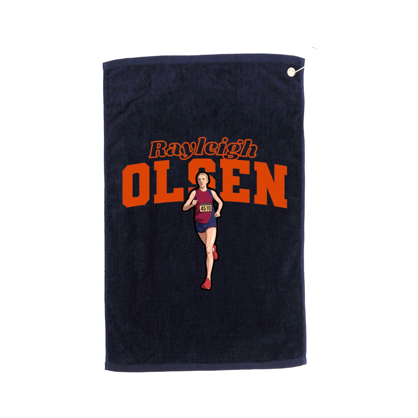 Golf Towel — Name Arch in Navy