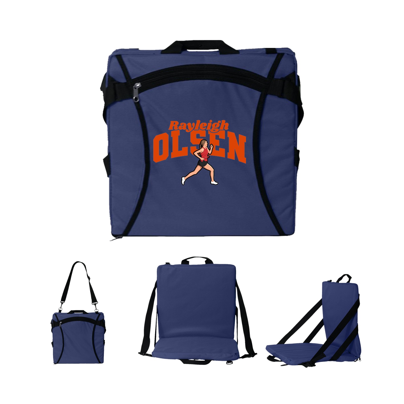 Folding Stadium Seat — Signature Arch in Navy