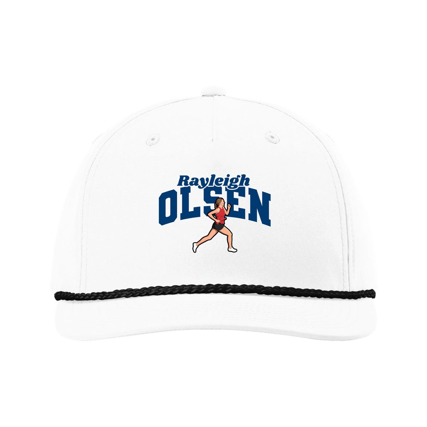 Five-Panel Classic Rope Cap — Signature Arch in White