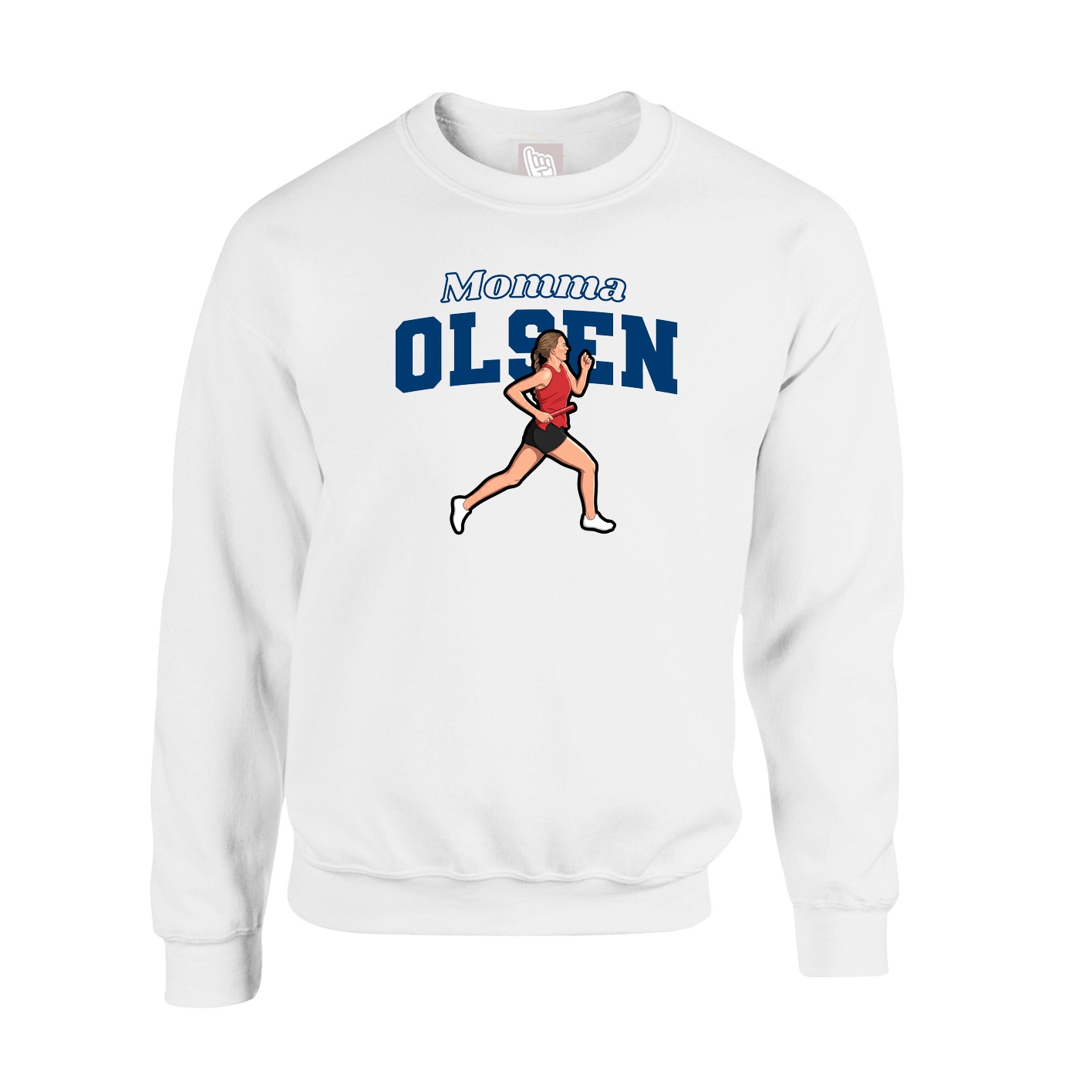 Fleece Crew — Mothers Day Block in White
