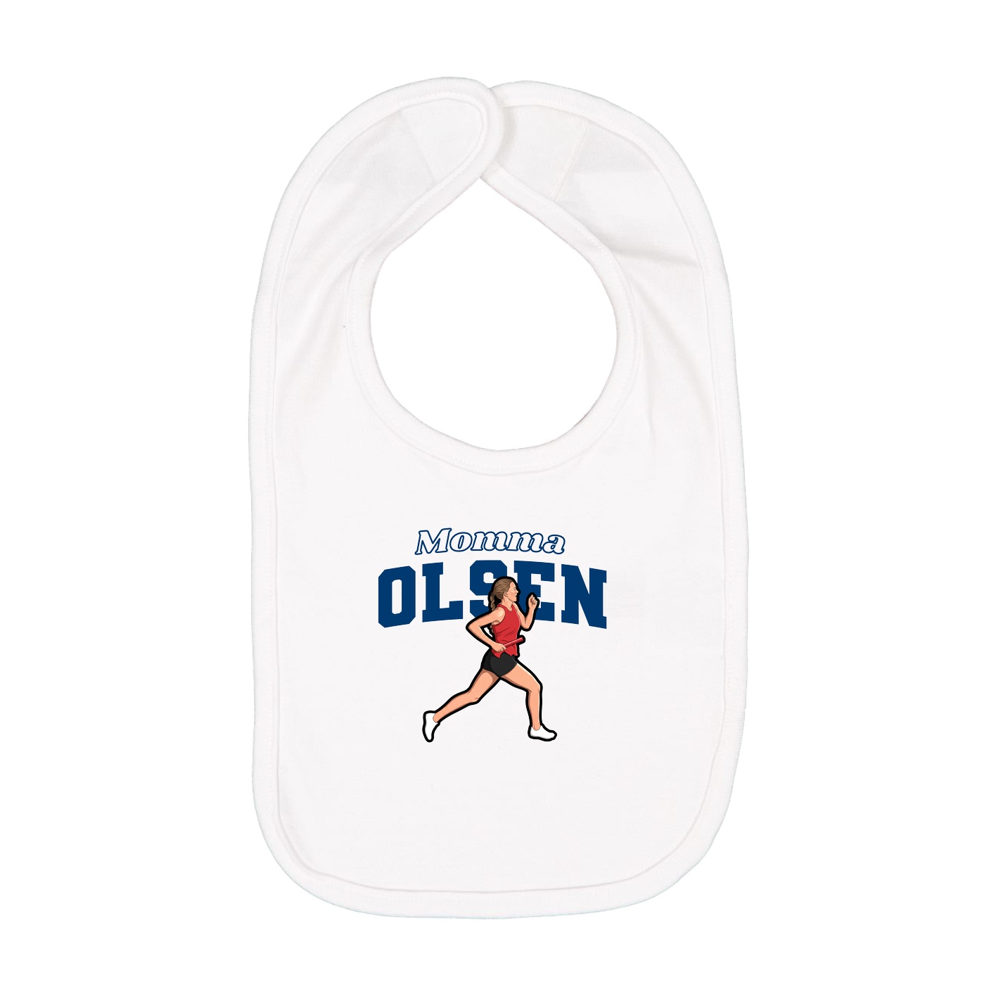 Infant Bib — Mothers Day Block in White