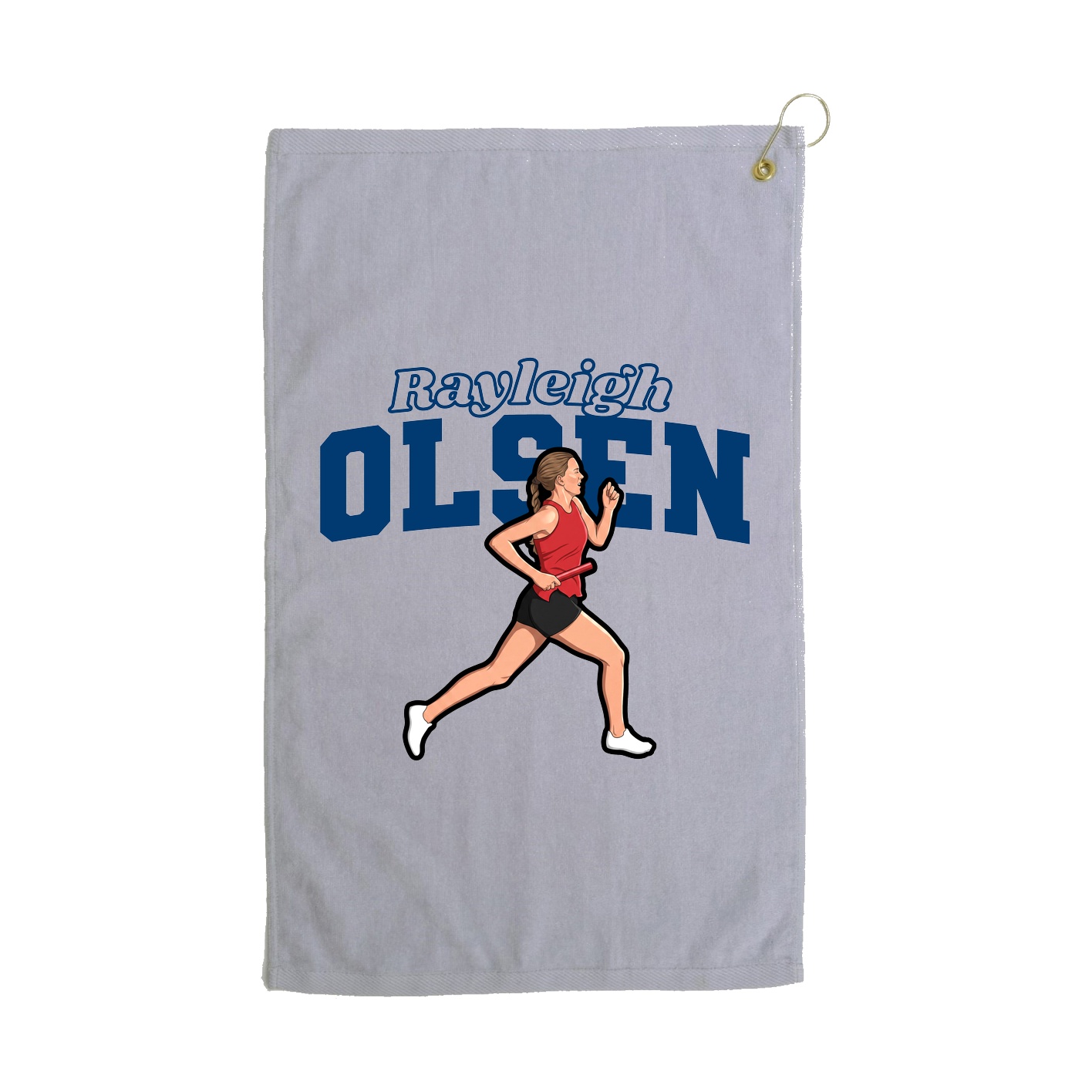 Golf Towel — Name Arch in Grey