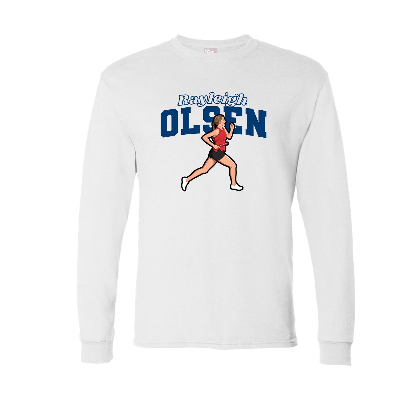 Long Sleeve Tee — Name Arch in White