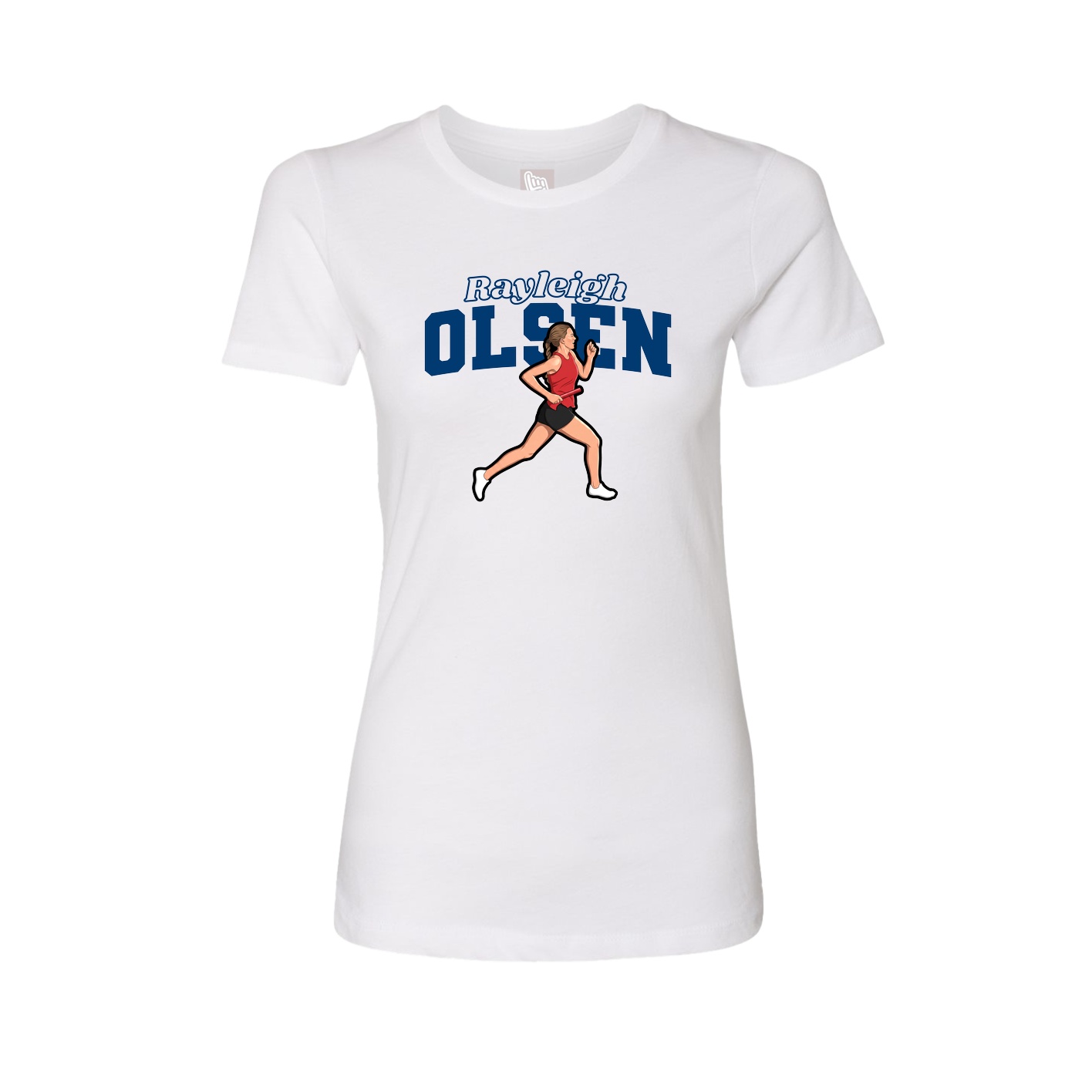 Womens Tee — Name Arch in White