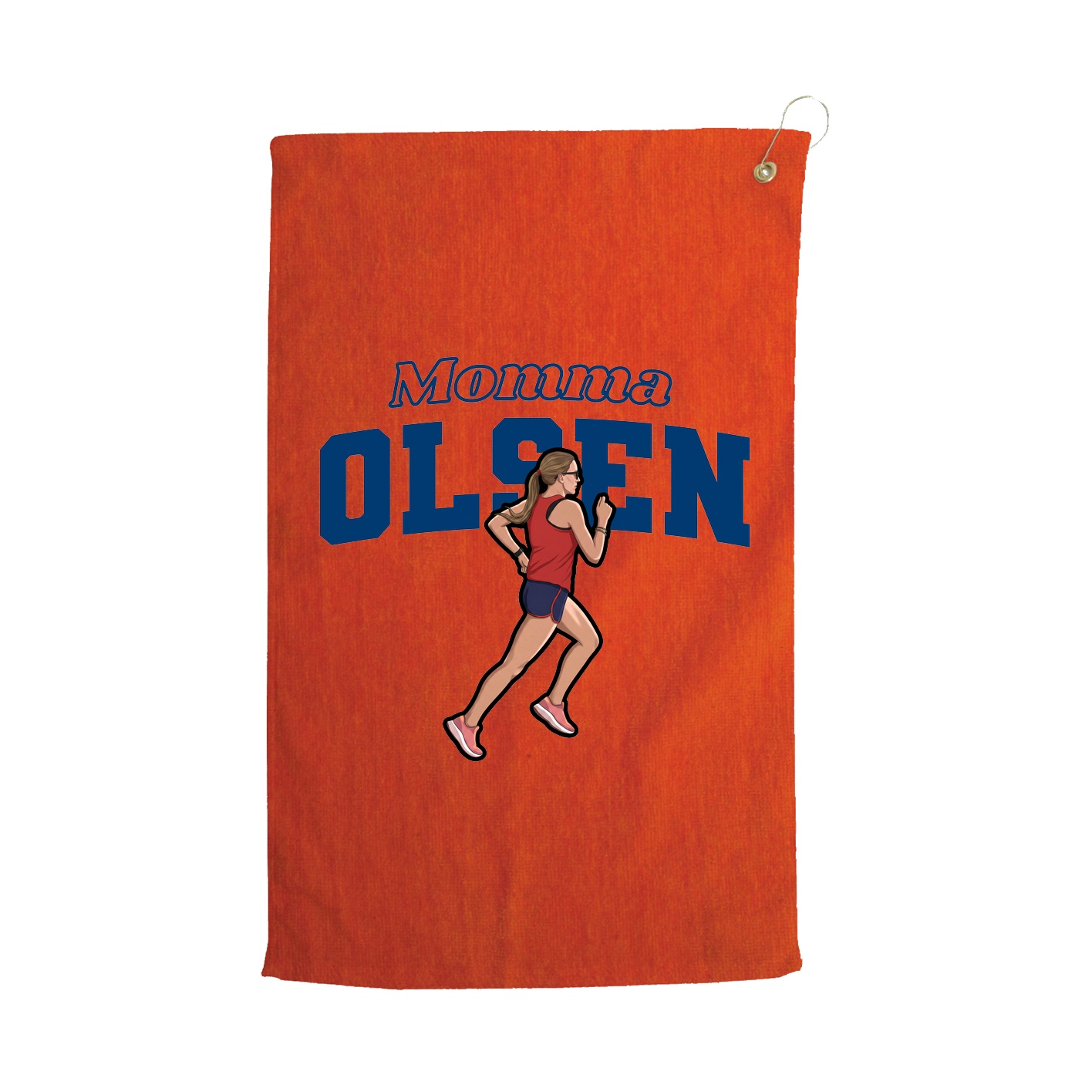Golf Towel — Mothers Day Block in Orange