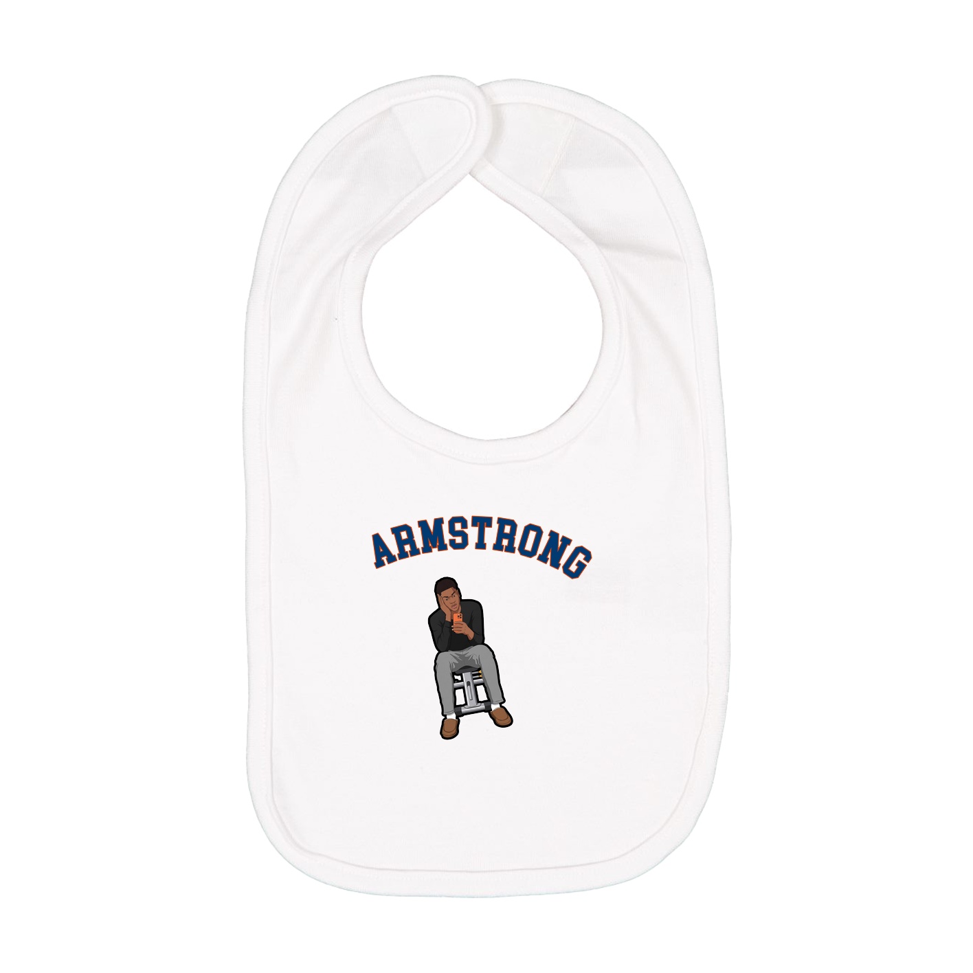 Infant Bib — Shirsey Arch in White
