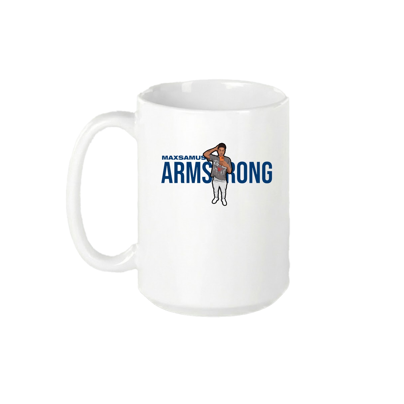 15oz Coffee Mug — Player Name in White