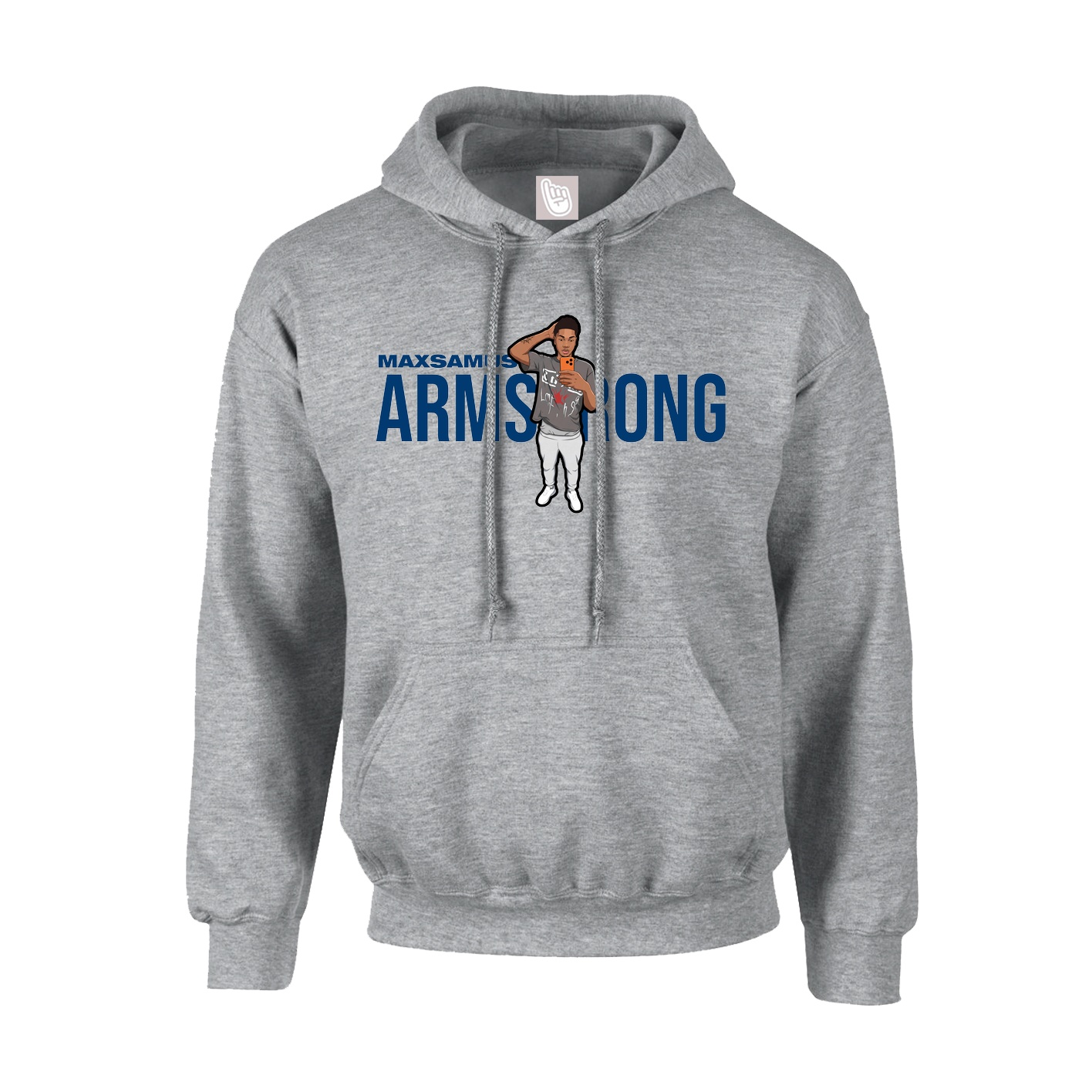 Youth Hoodie — Player Name in Grey