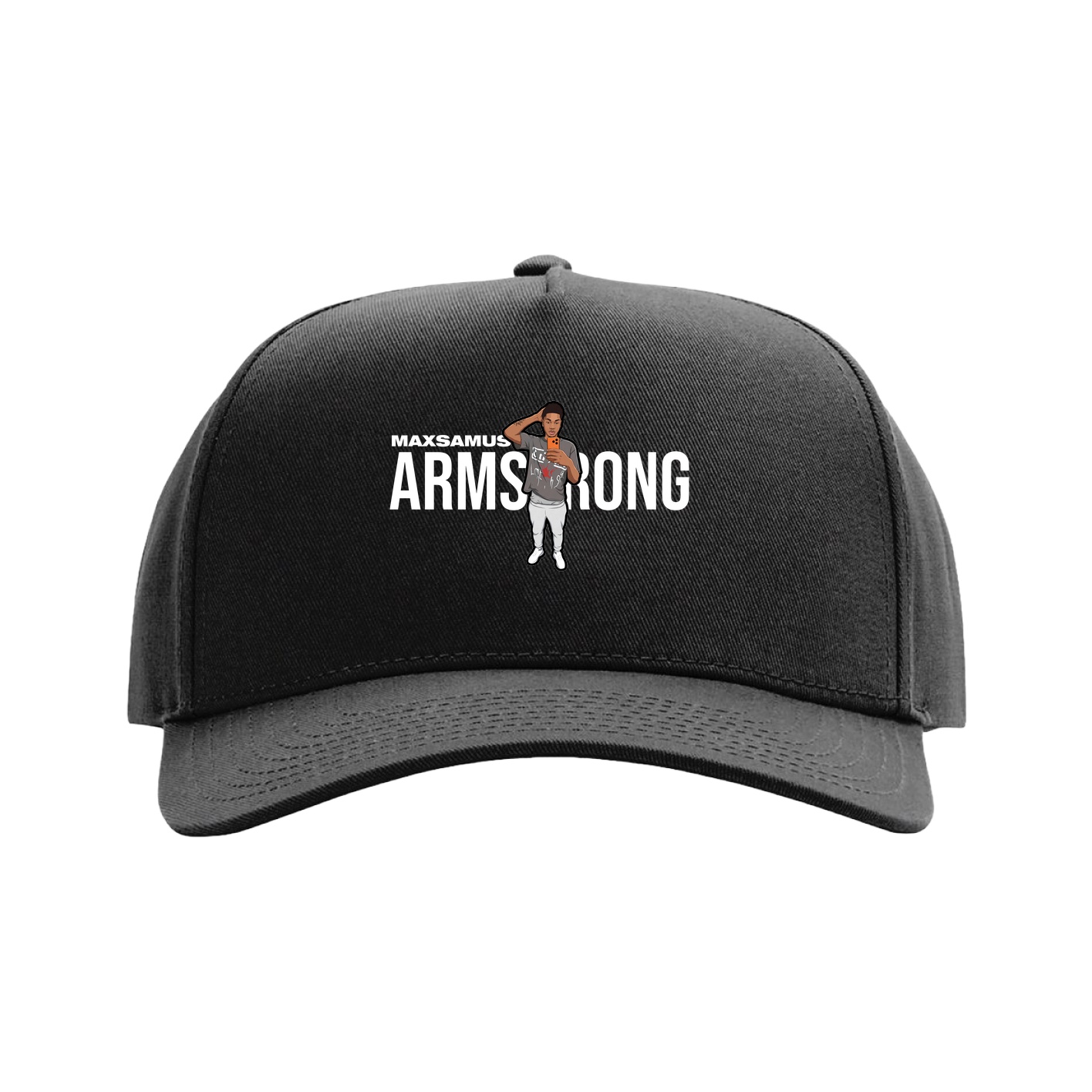 Full Fabric Five-Panel Champ Cap — Player Name in Black