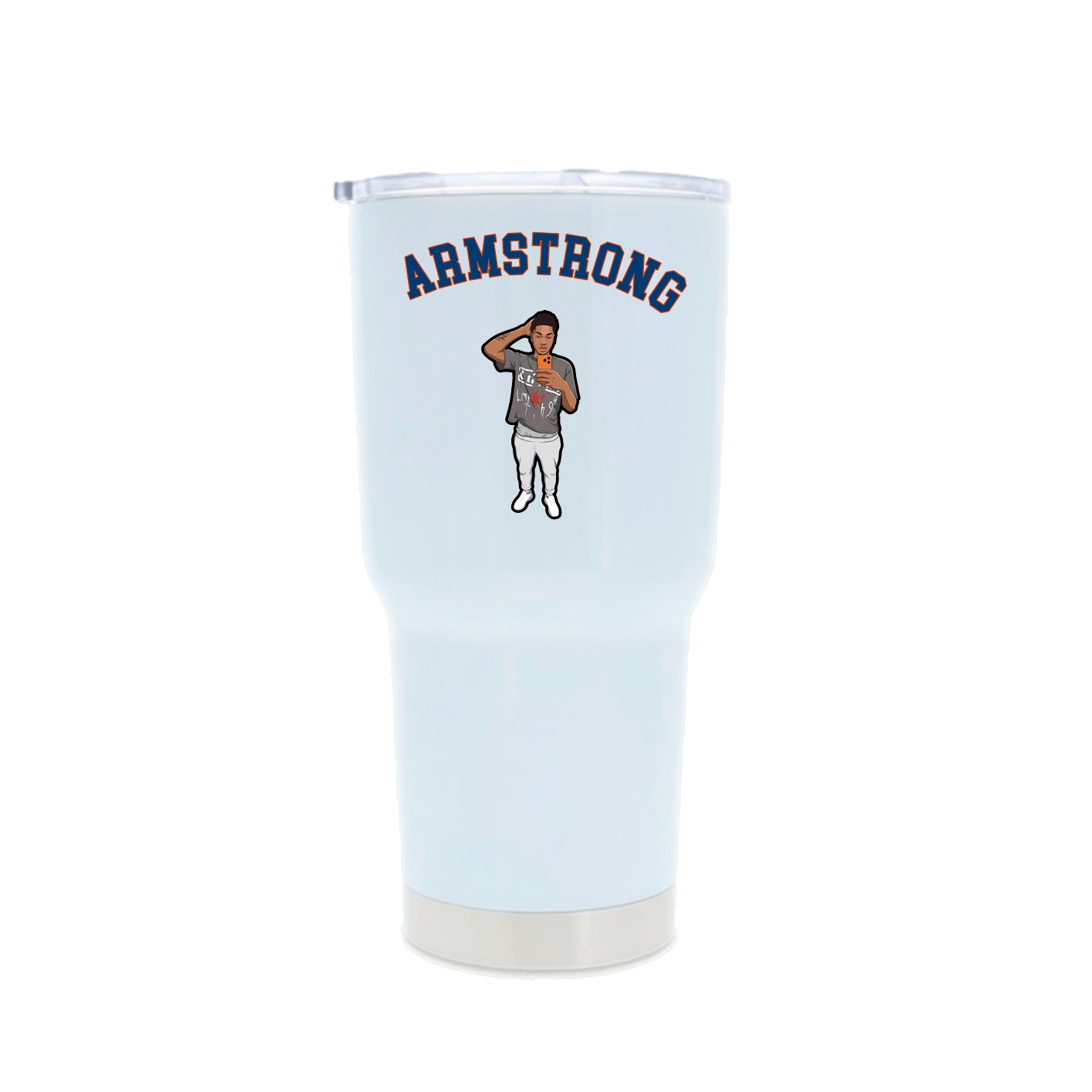 30oz Stainless Steel Tumbler — Shirsey Arch in White