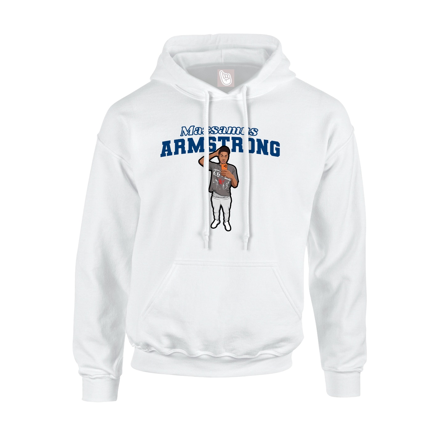 Hoodie — Name Arch in White