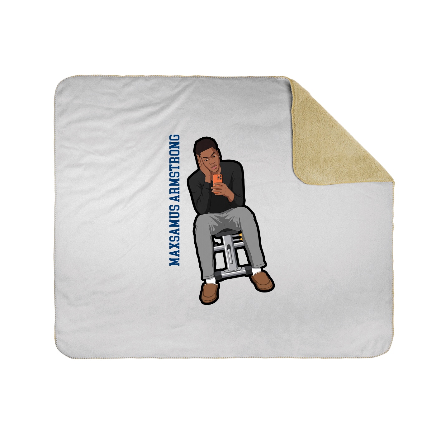 Throw Blanket — Name Vertical in White