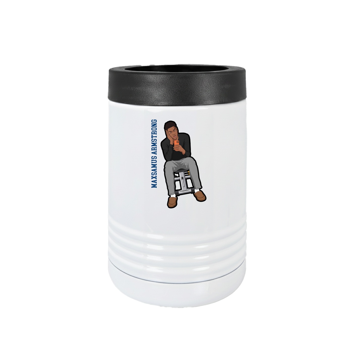 Beverage Holder — Name Vertical in White