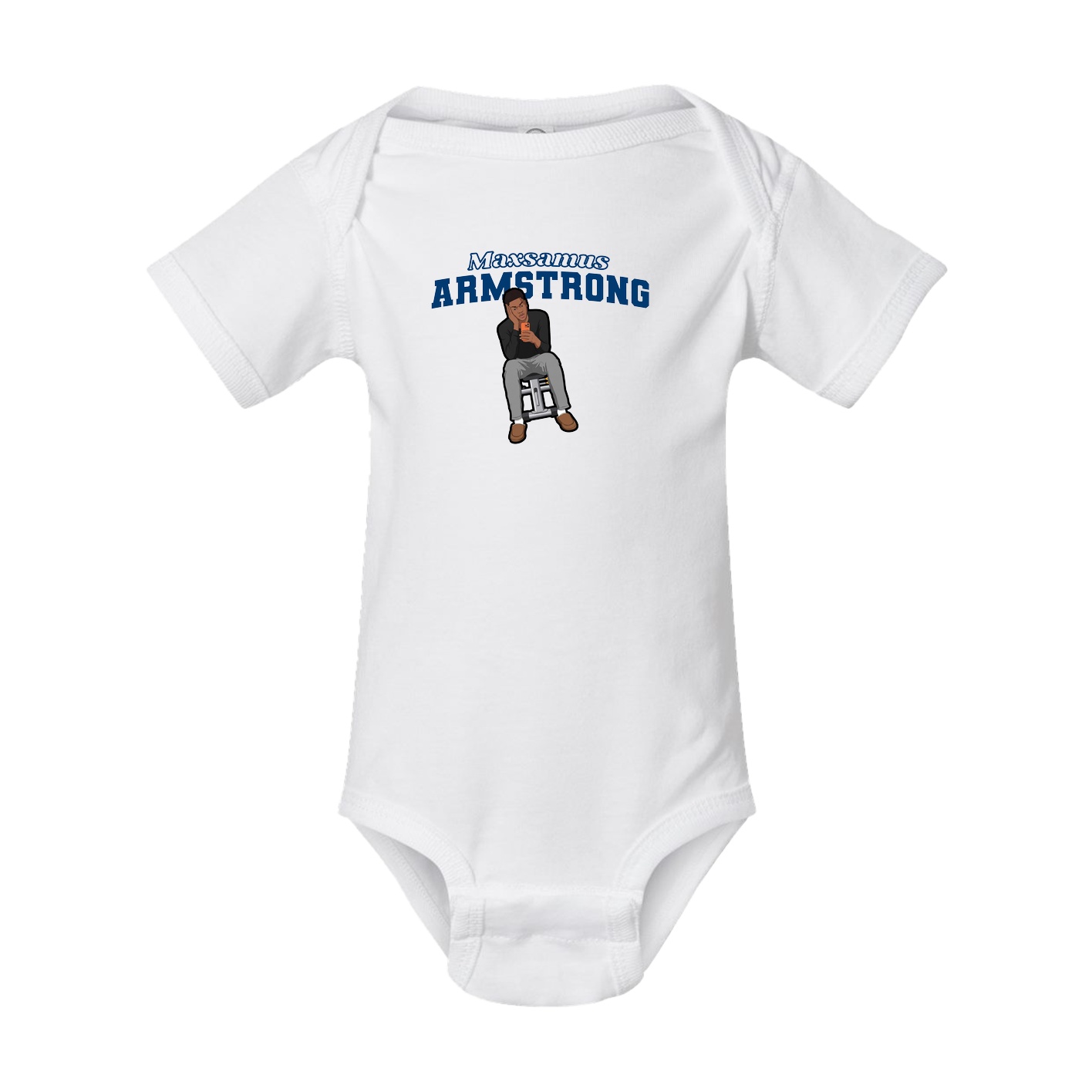 Baby Onesie — Name Arch in White