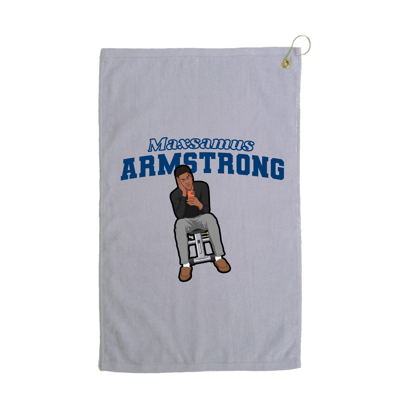 Golf Towel — Name Arch in Grey