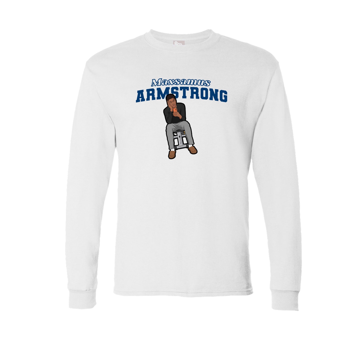Long Sleeve Tee — Name Arch in White