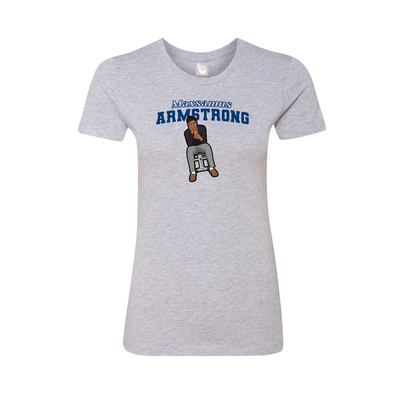Fitted Women's Tee — Name Arch in Grey