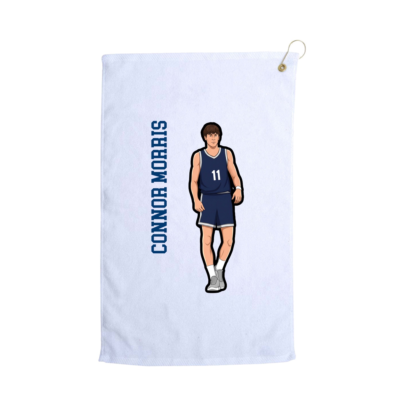 Golf Towel — Name Vertical in White