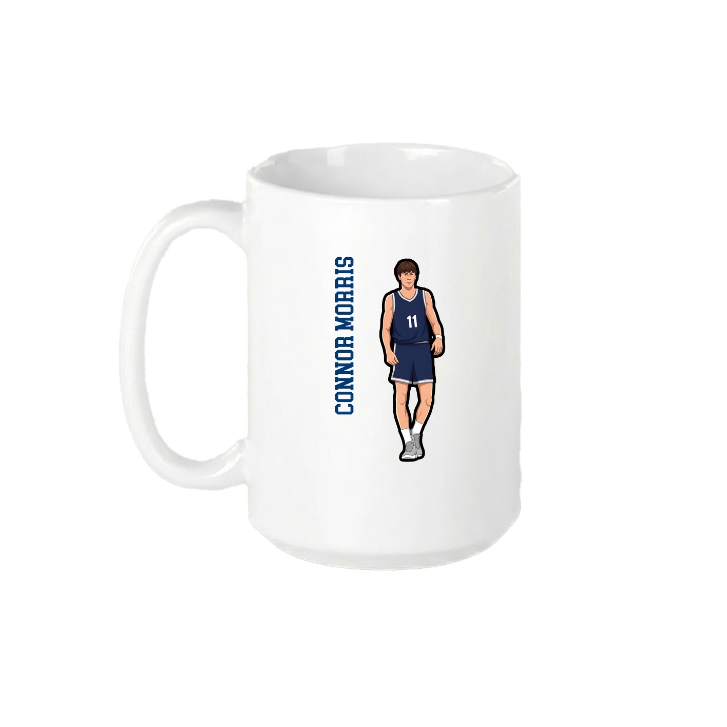 15oz Coffee Mug — Name Vertical in White