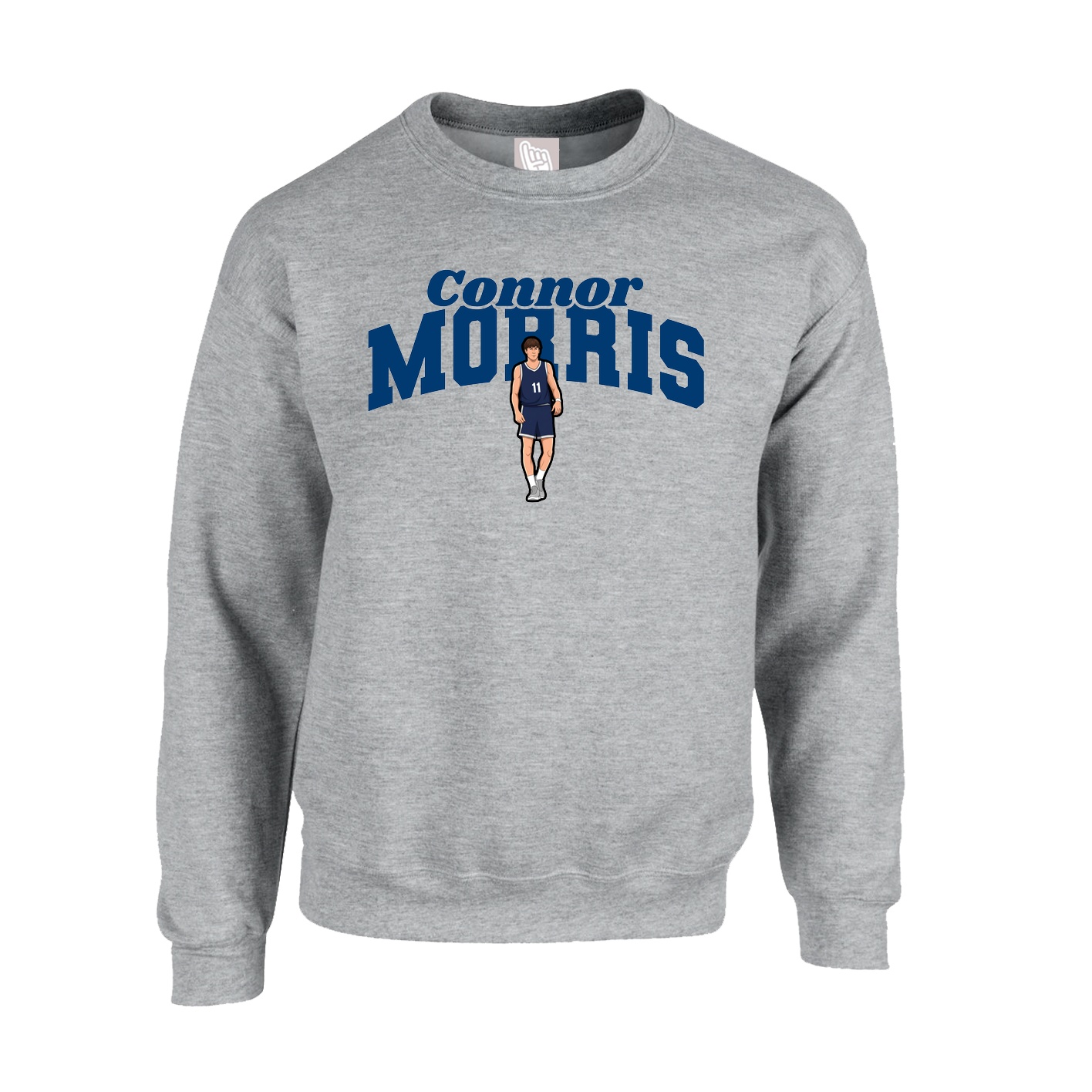 Fleece Crew — Signature Arch in Grey