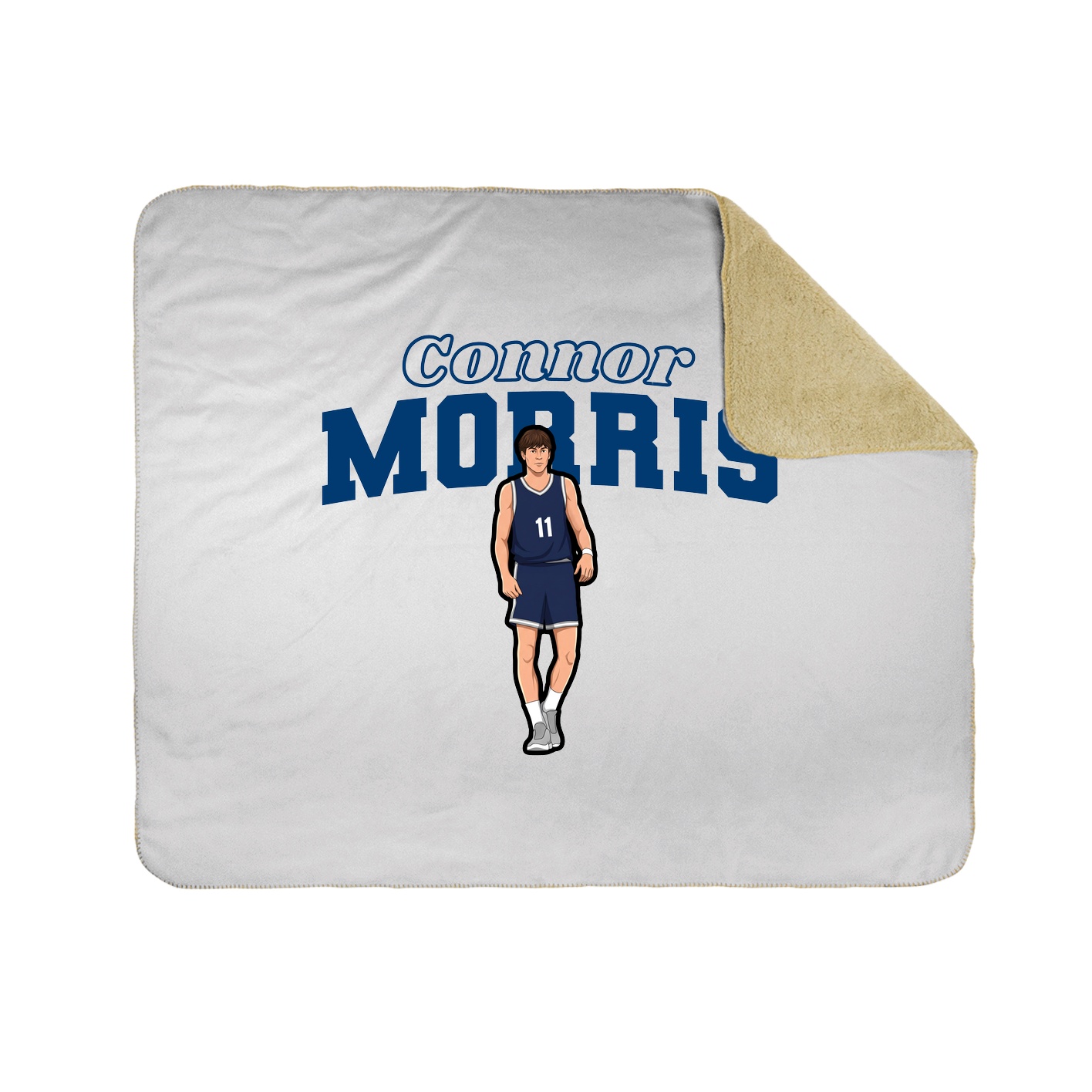 Throw Blanket — Name Arch in White